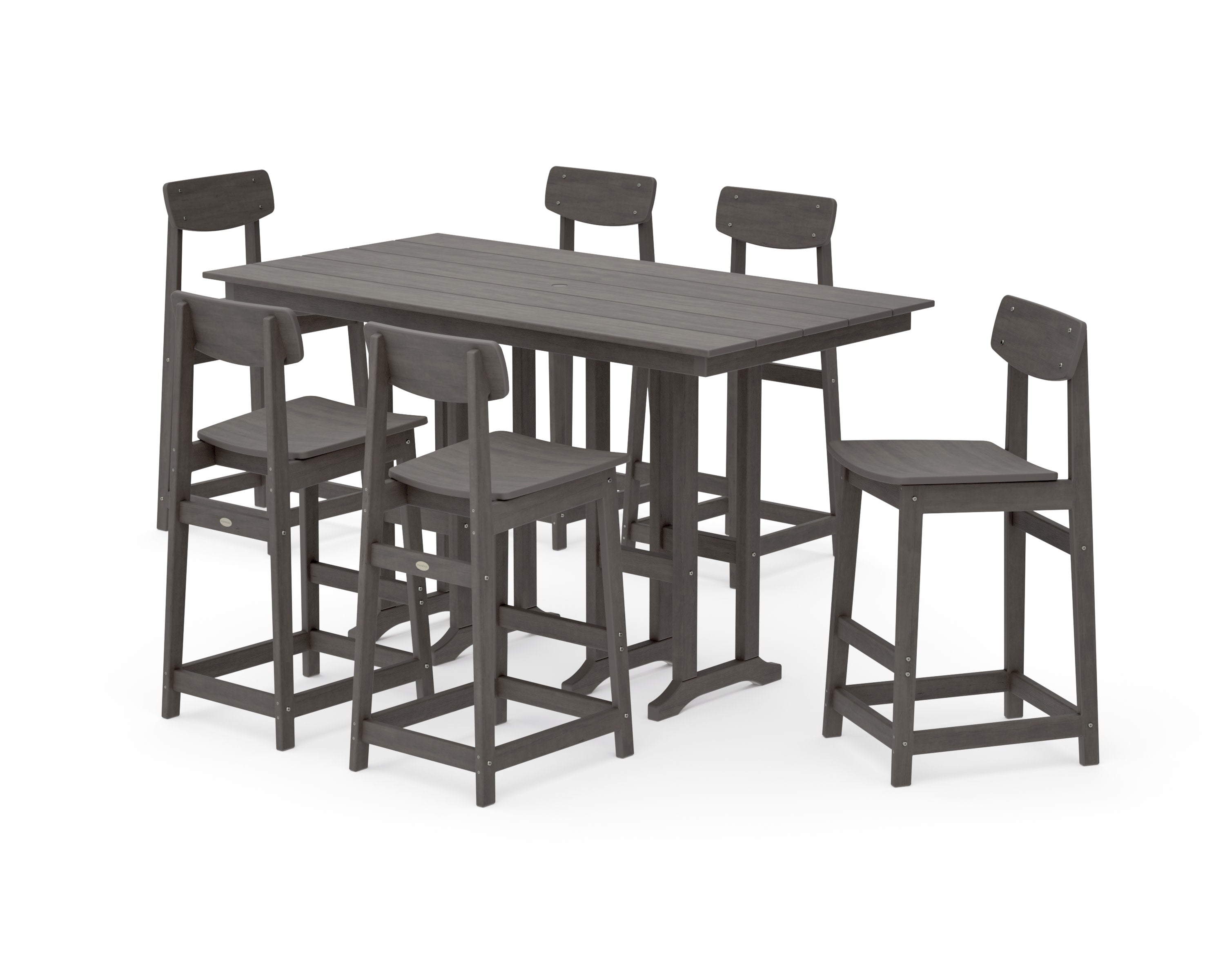 Modern Studio Urban Bar Chair 7-Piece Set in Driftwood