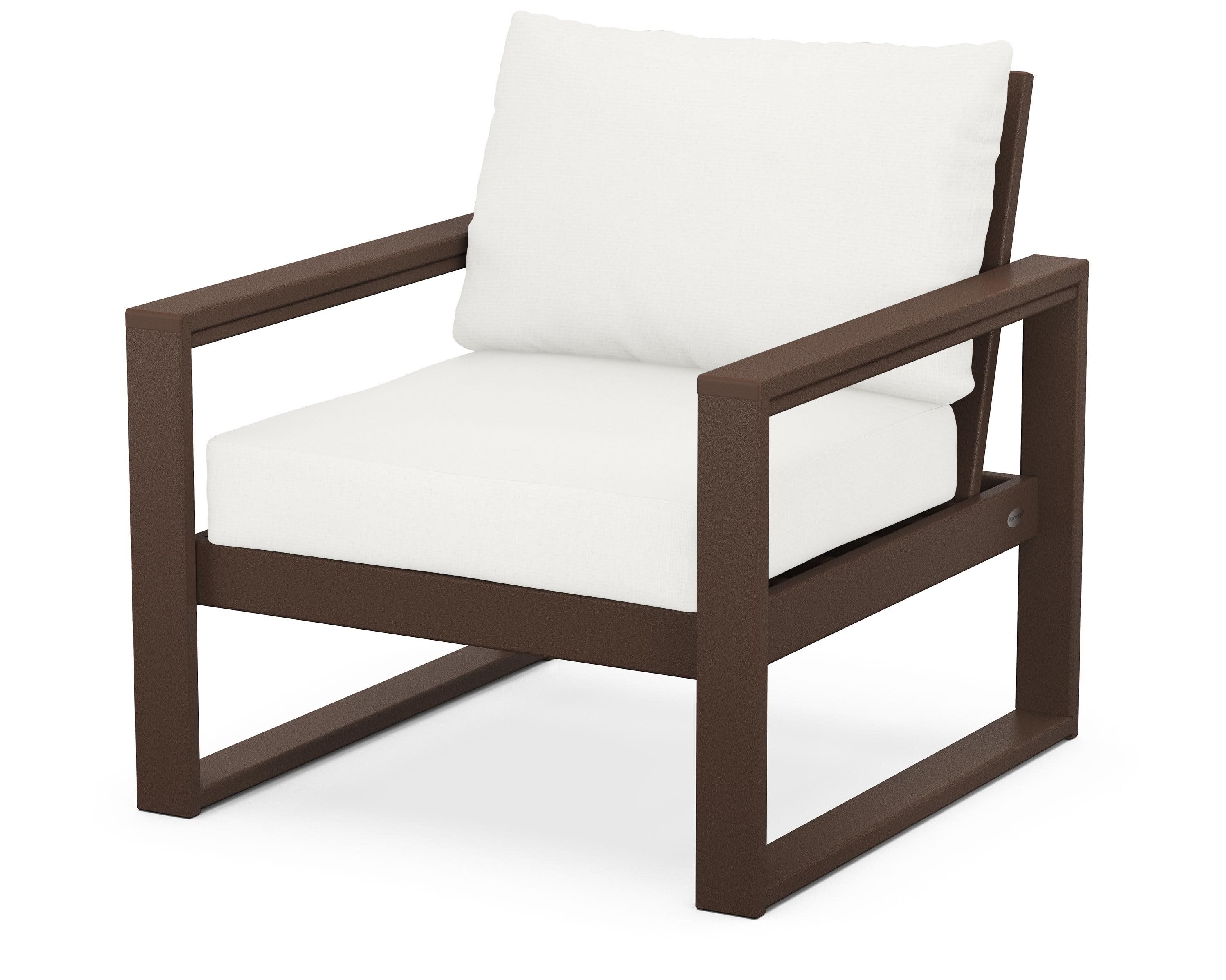 EDGE Club Chair in Mahogany / Natural Linen
