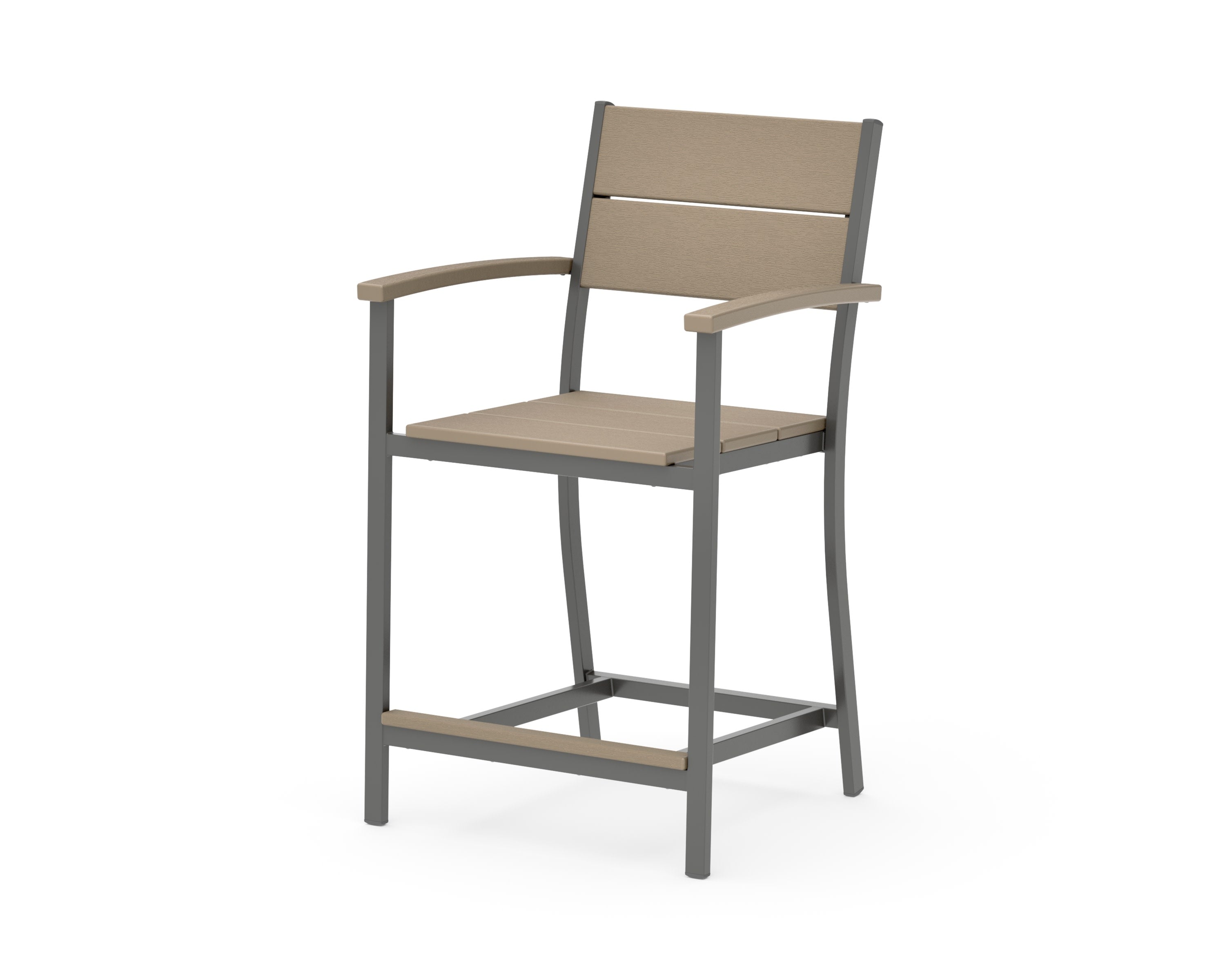 Main Street Counter Arm Chair in Charcoal / Vintage Sahara