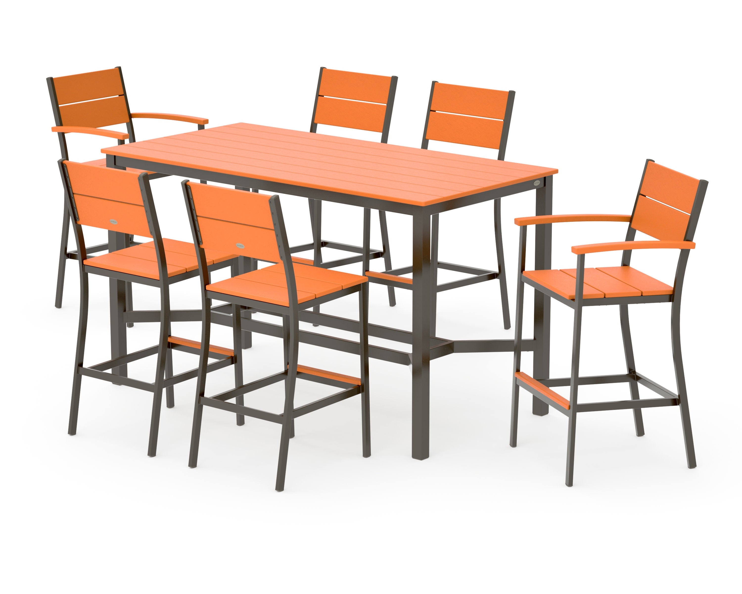 Main Street 7-Piece Bar Set in Bronze / Tangerine