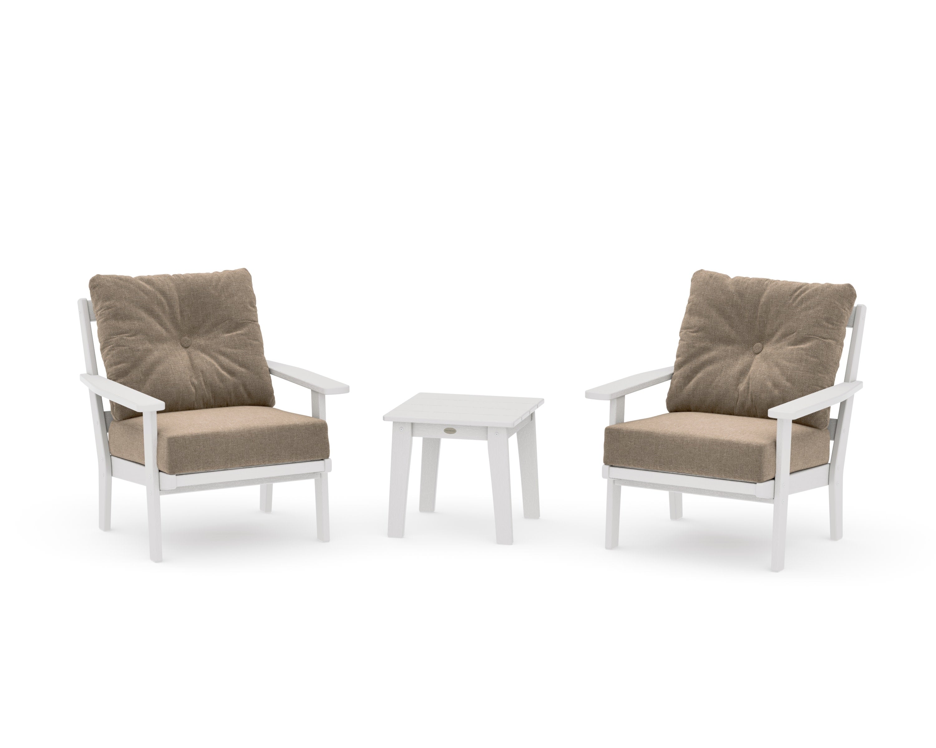 Prairie 3-Piece Deep Seating Set in Vintage White / Spiced Burlap