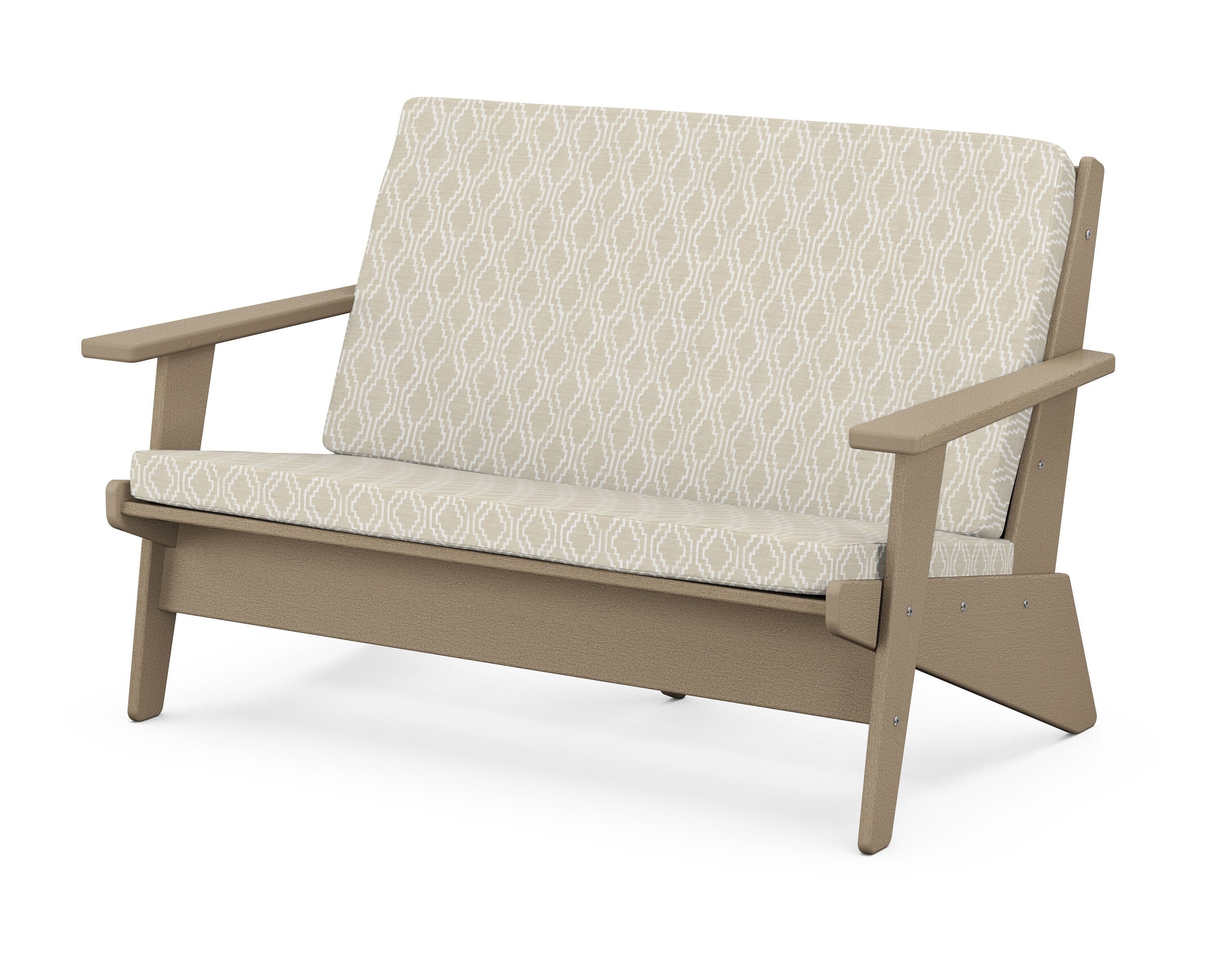 Riviera Modern Lounge Loveseat in Vintage Sahara / Solve Linen