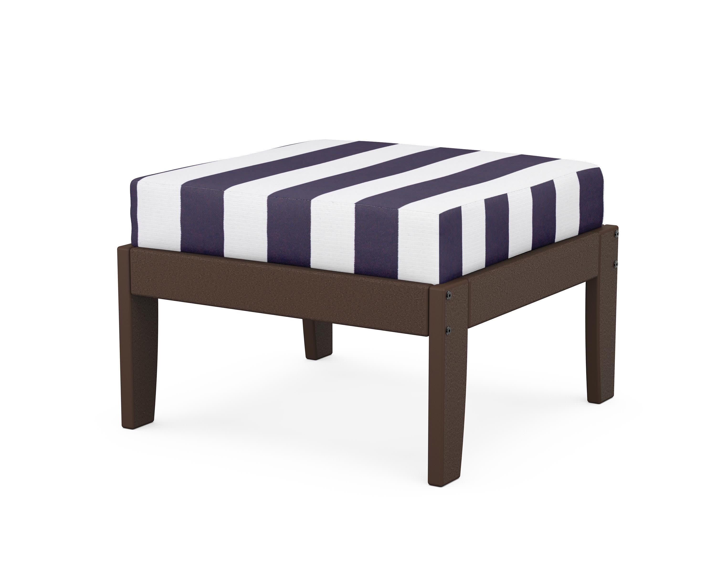 Modular Ottoman - Classic in Mahogany / Cabana Stripe Navy