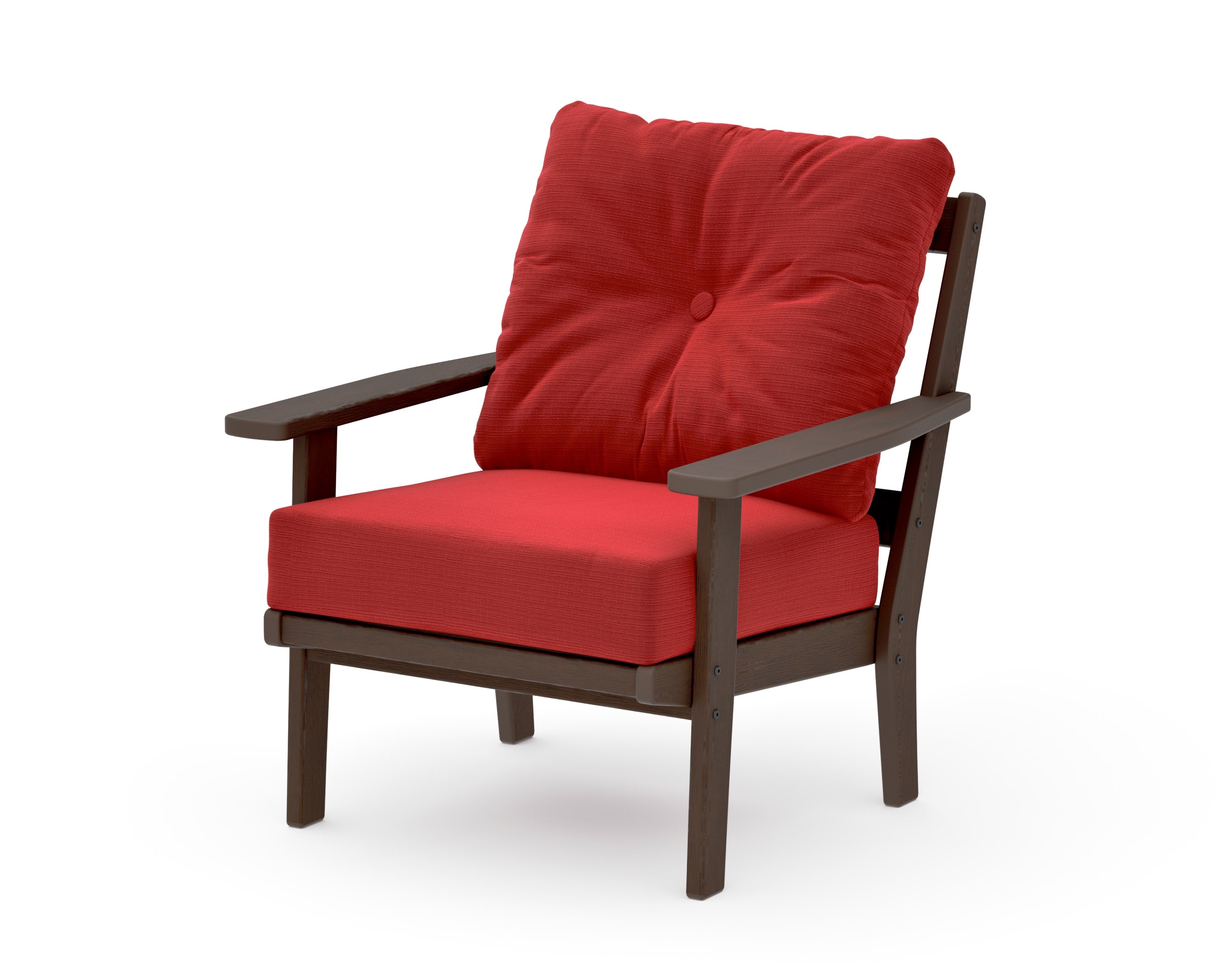 Prairie Deep Seating Chair in Kona / Crimson Linen