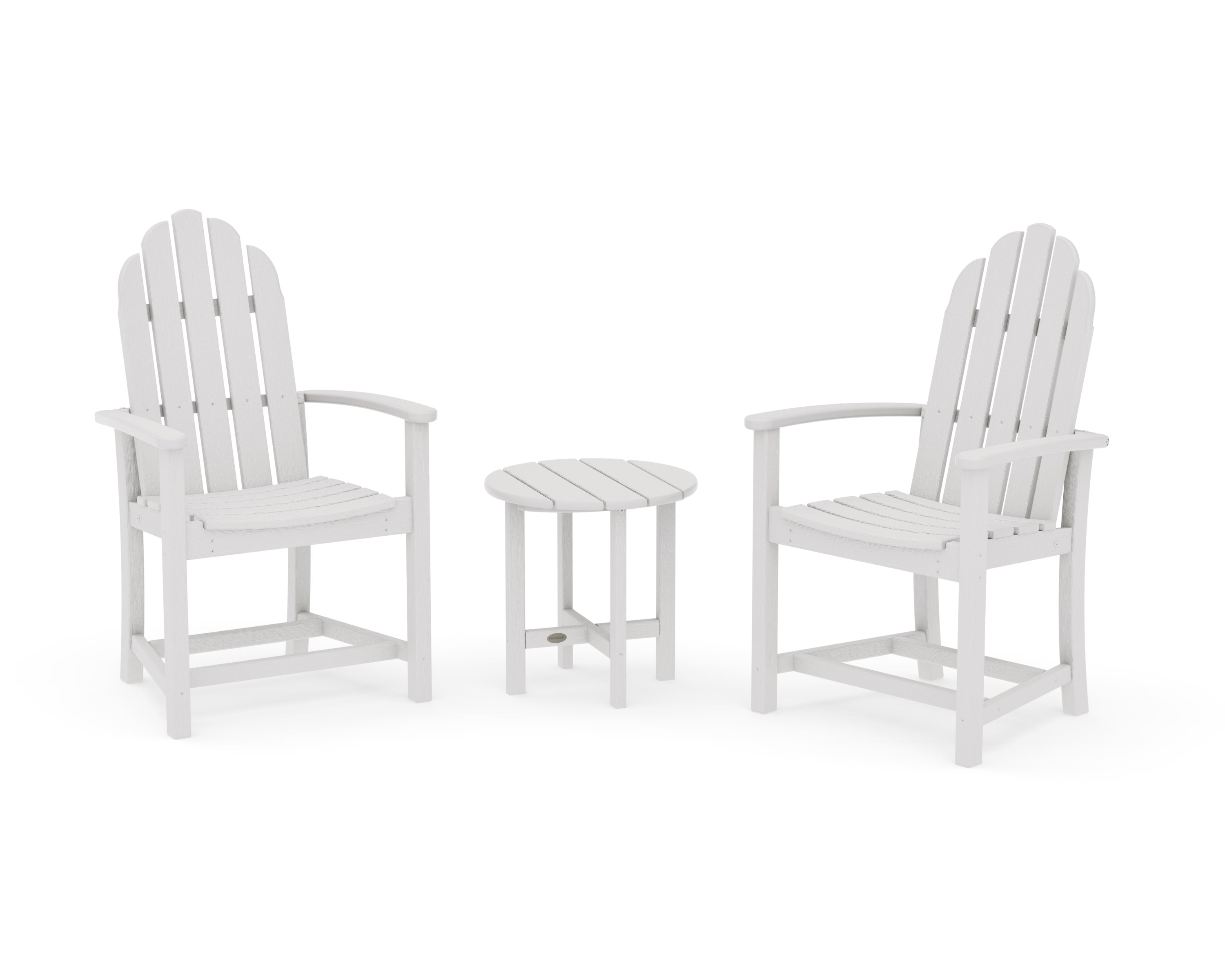 Classic 3-Piece Upright Adirondack Chair Set in Vintage White
