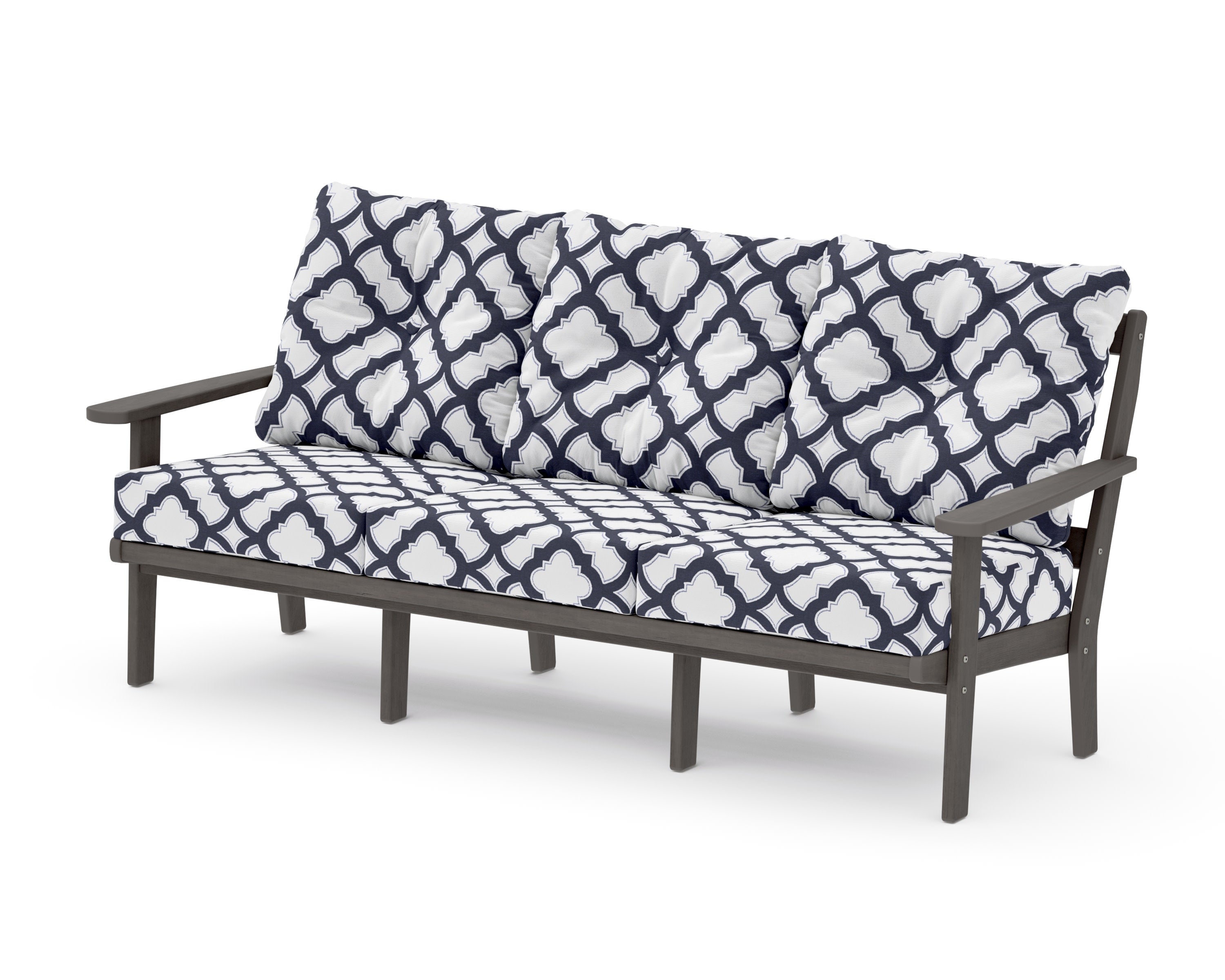 Mission Deep Seating Sofa in Driftwood / Trellis Navy