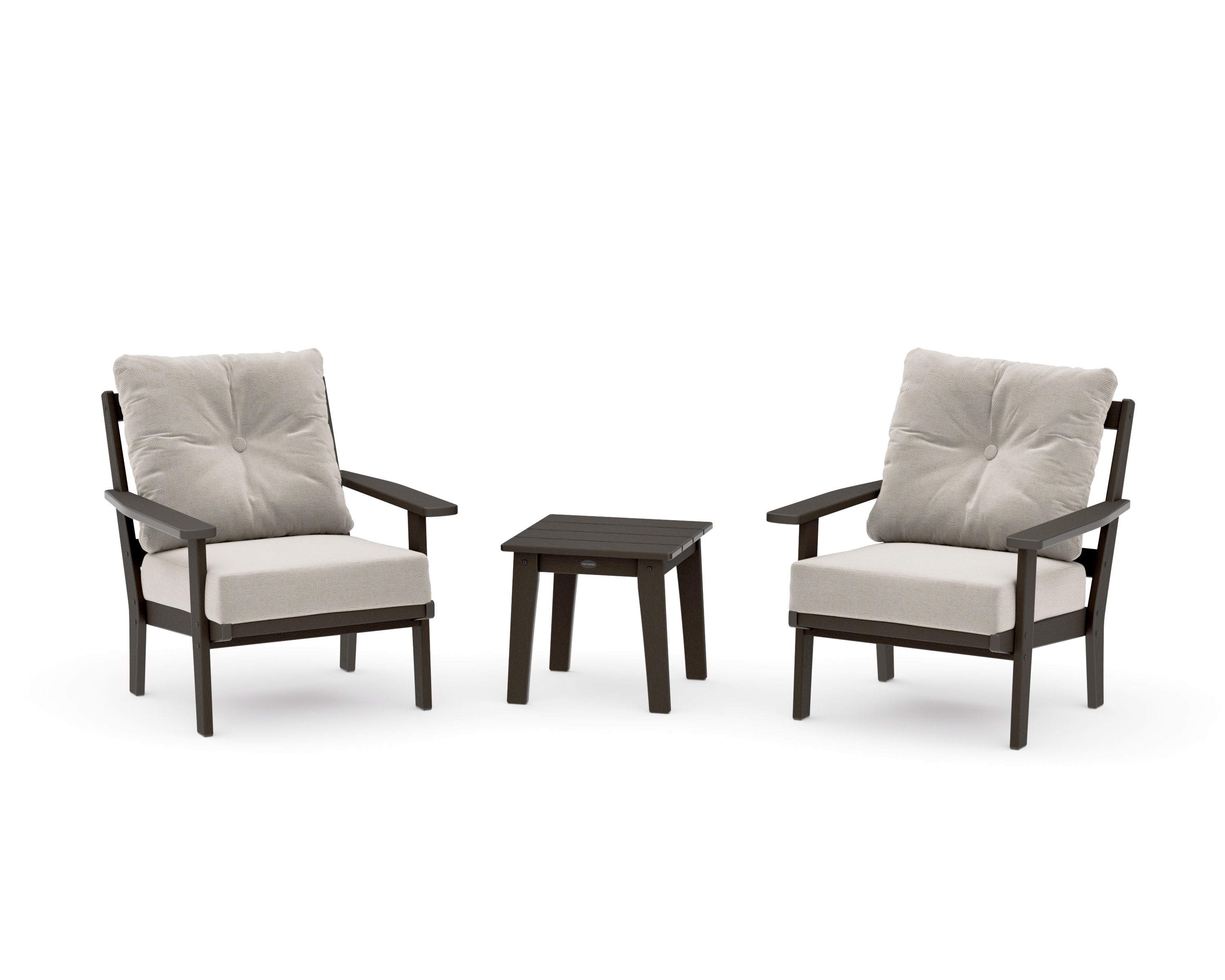 Oxford 3-Piece Deep Seating Set in Vintage Coffee / Dune Burlap