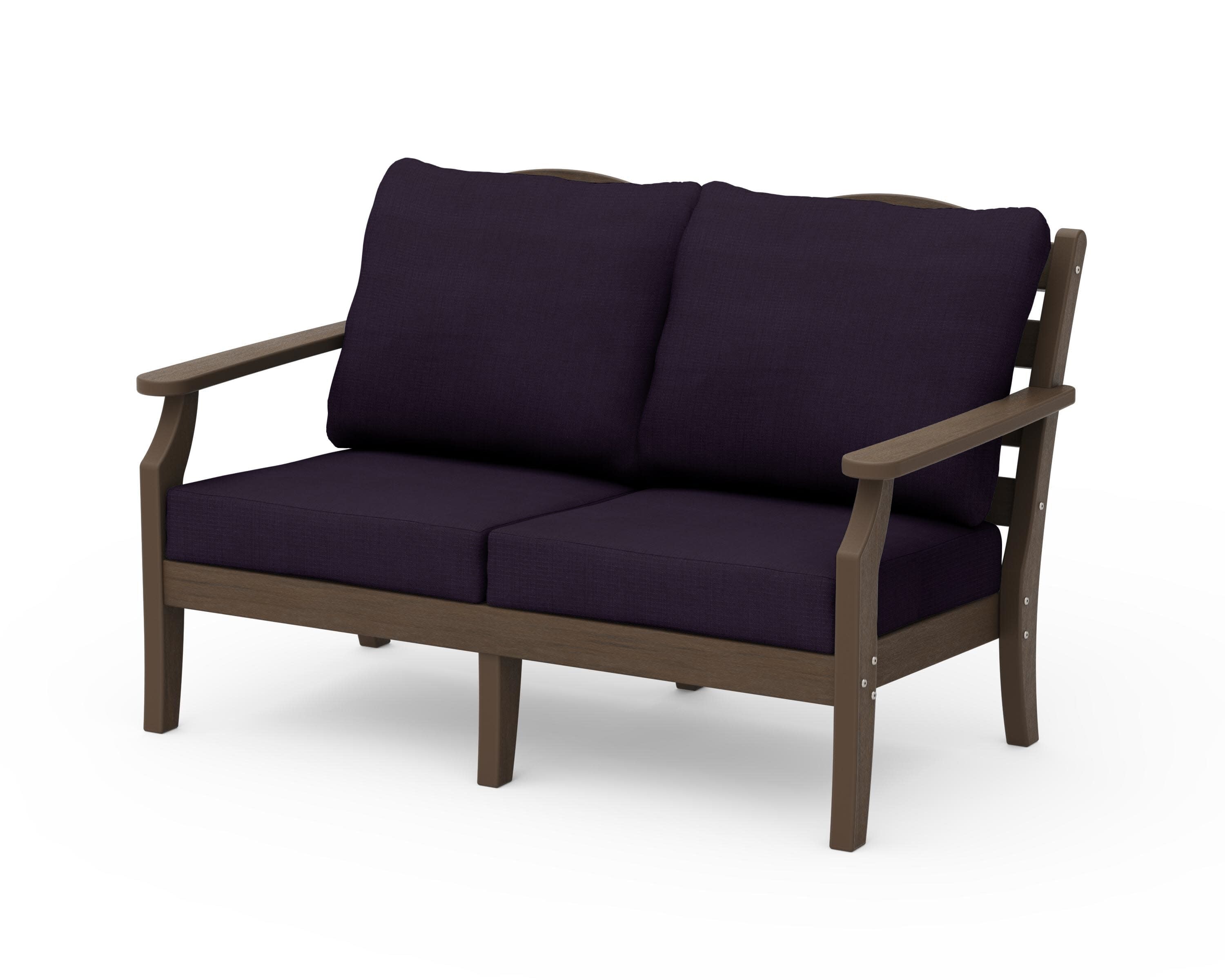 Savannah Deep Seating Loveseat in Kona / Navy Linen