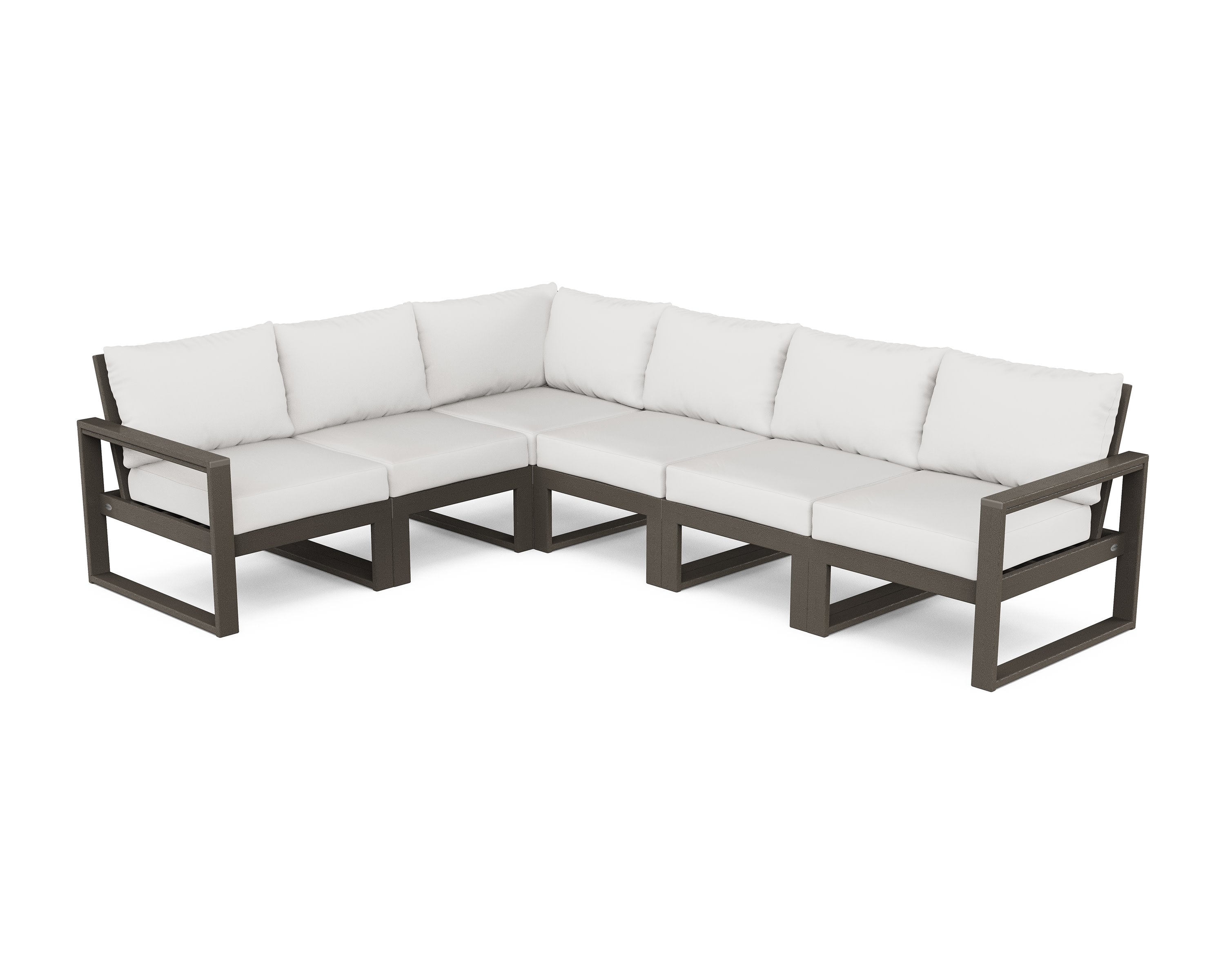 EDGE 6-Piece Modular Deep Seating Set in Vintage Coffee / Natural Linen