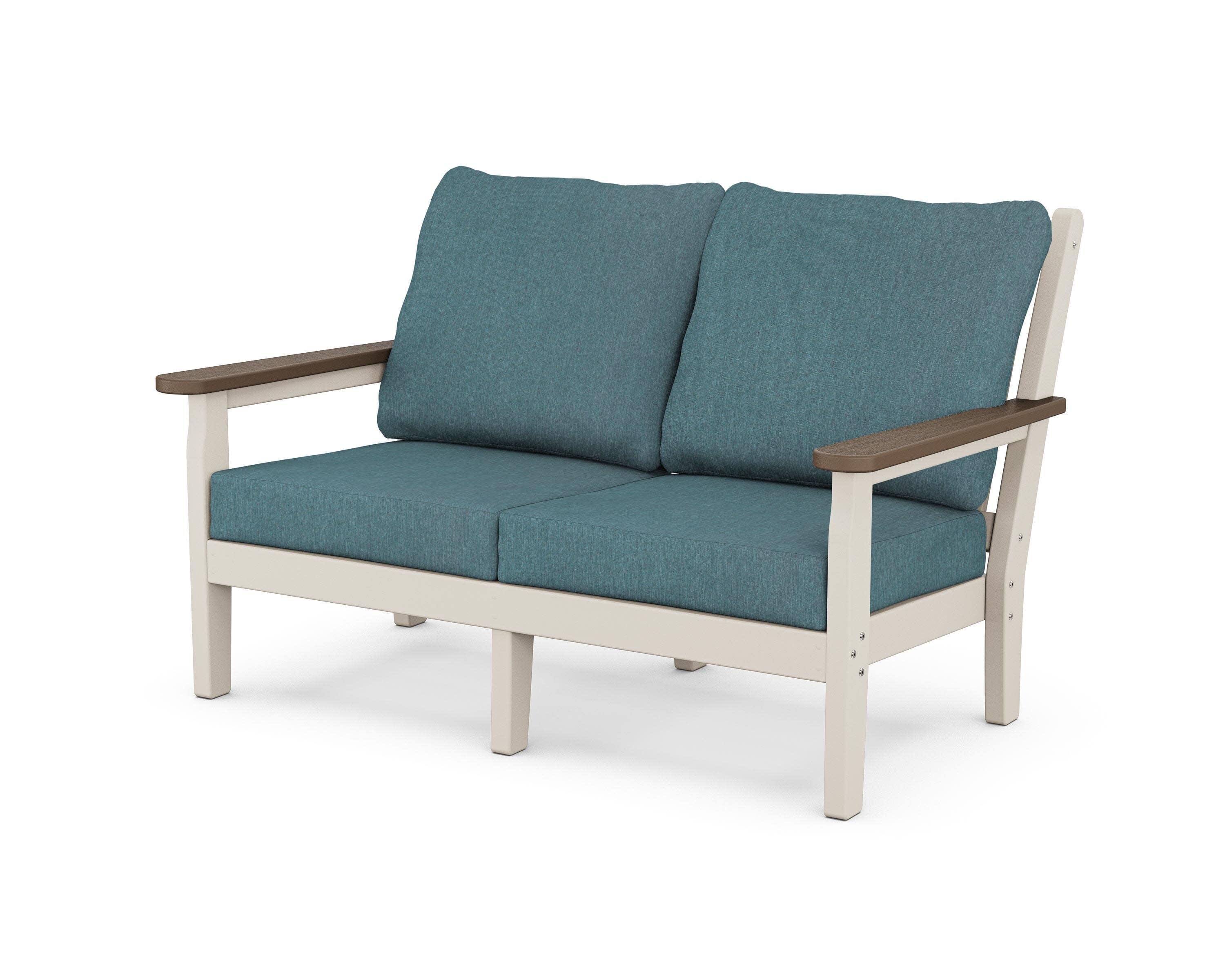 Chippendale Deep Seating Loveseat in Sand / Kona / Ocean Teal