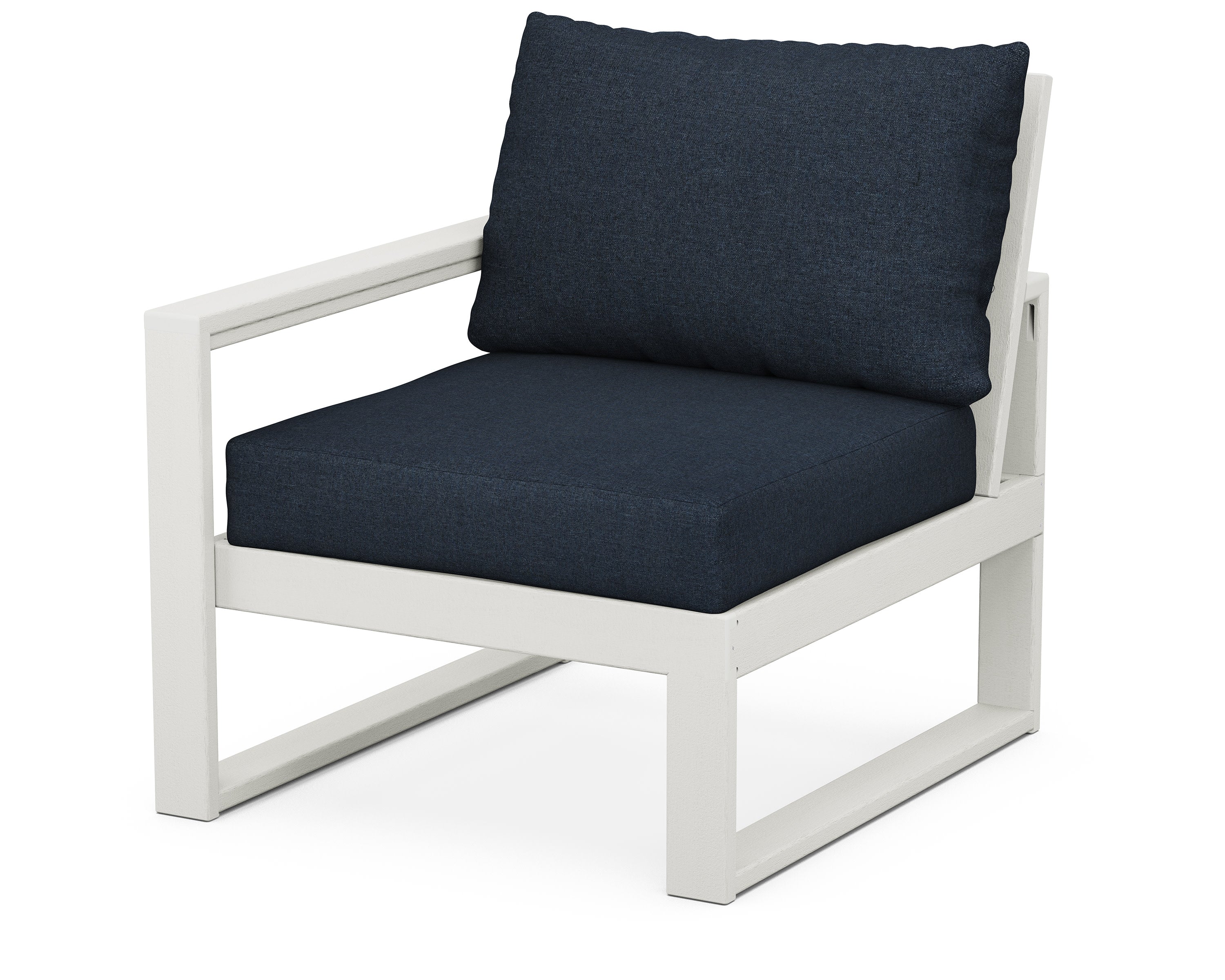 EDGE Modular Left Arm Chair in Vintage White / Marine Indigo