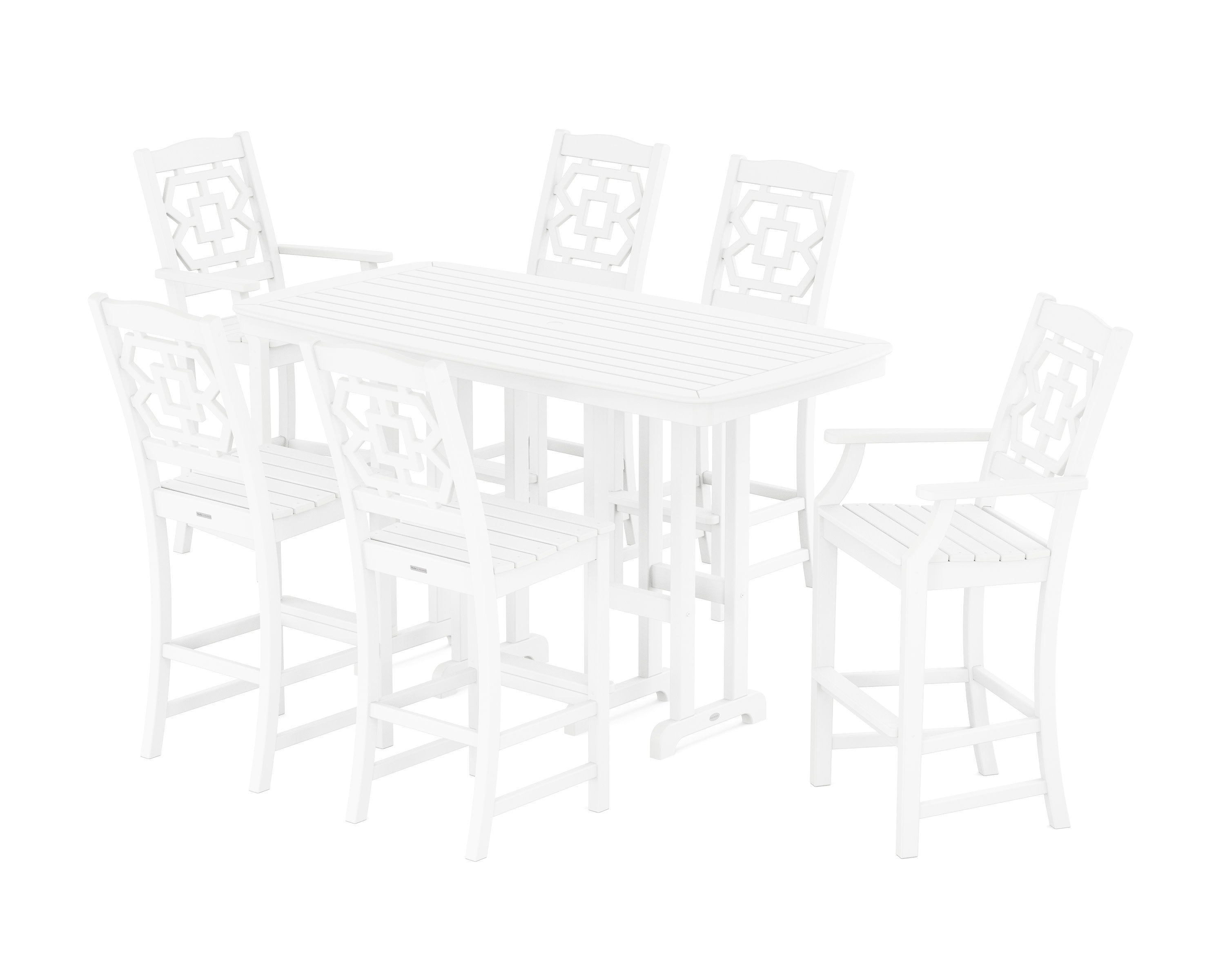 Chinoiserie 7-Piece Bar Set in White