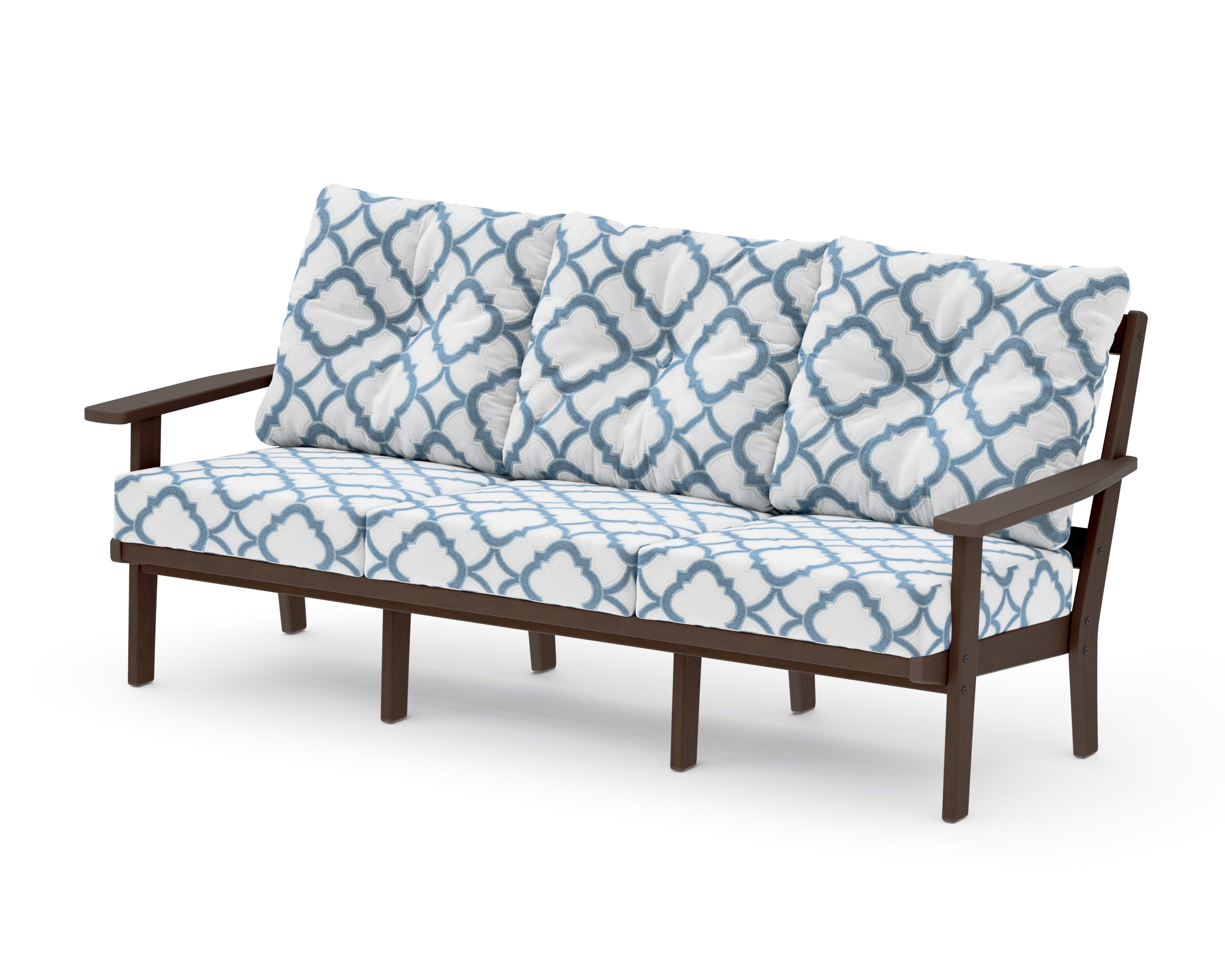 Oxford Deep Seating Sofa in Kona / Trellis Sky Blue