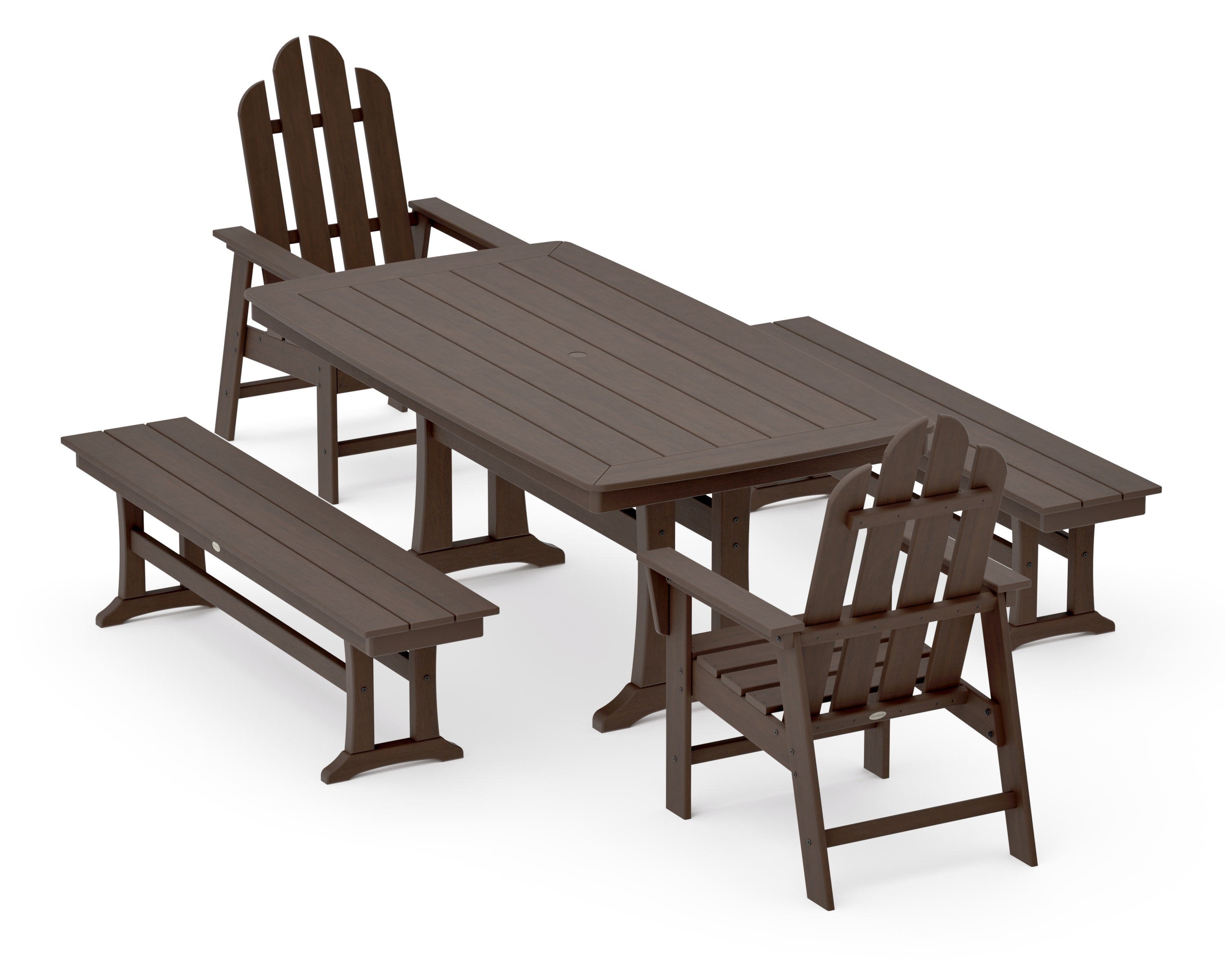 Long Island 5-Piece Dining Set with Trestle Legs in Kona