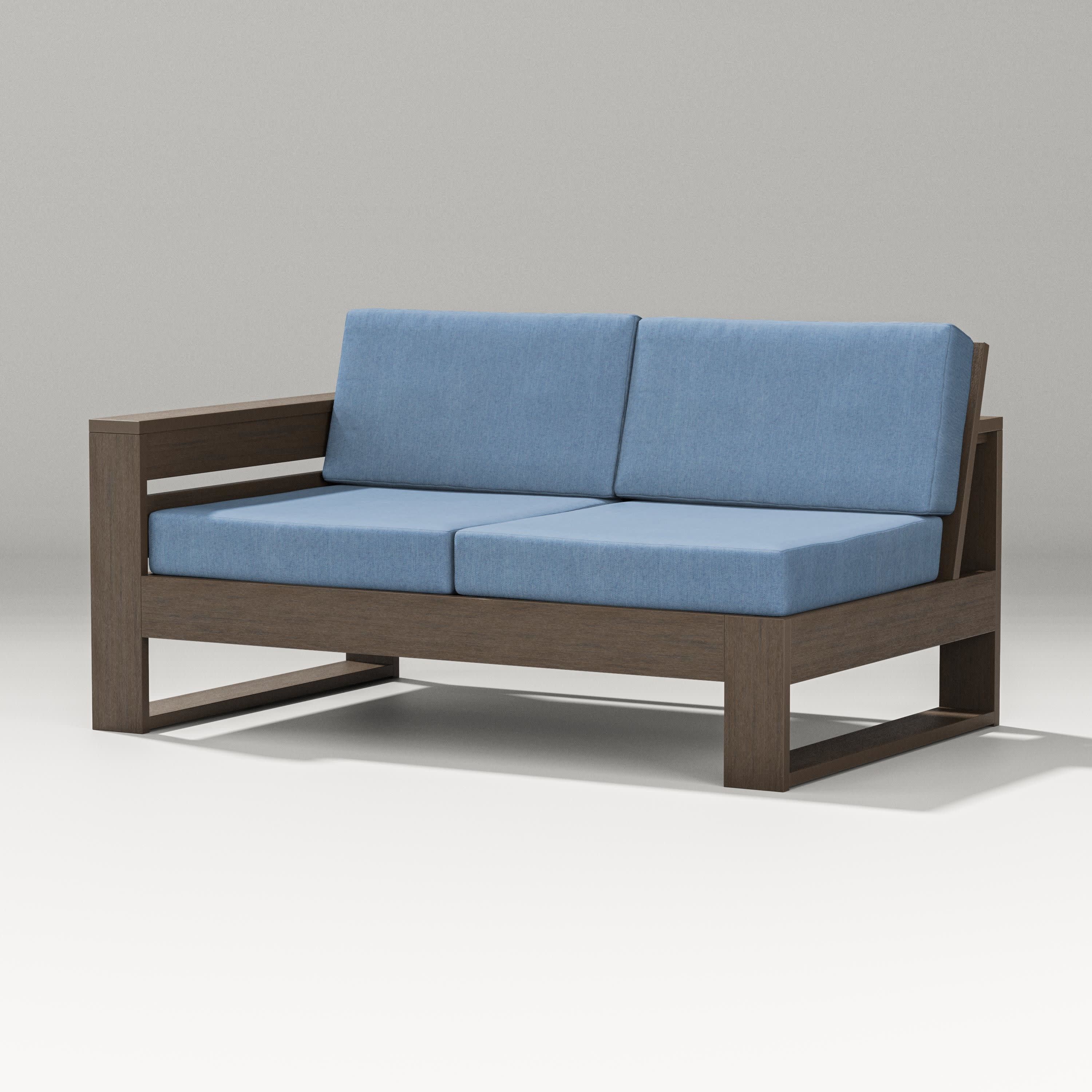 Latitude Modular Left Arm Loveseat in Kona / Sky Blue