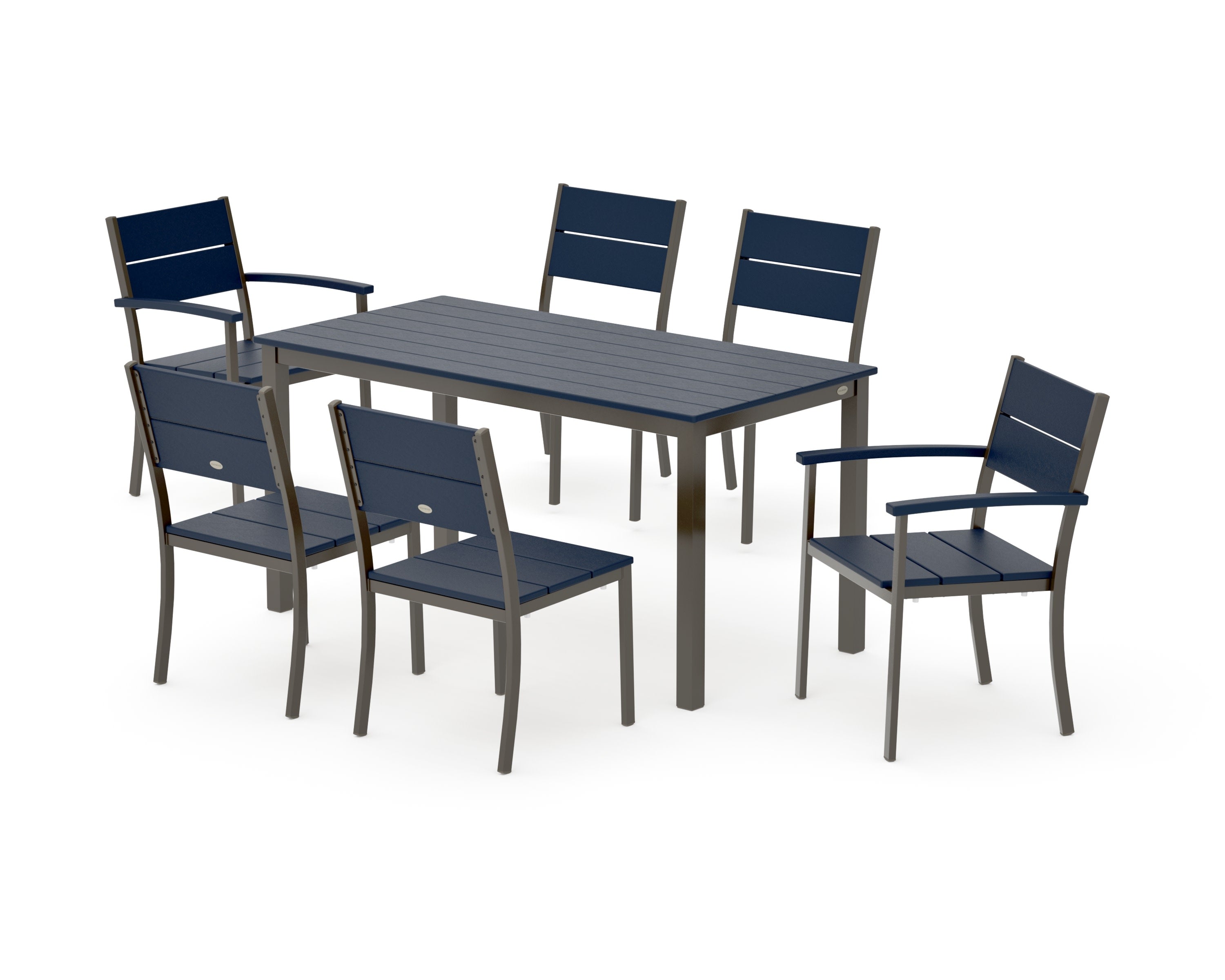 Main Street 7-Piece Dining Set in Bronze / Navy