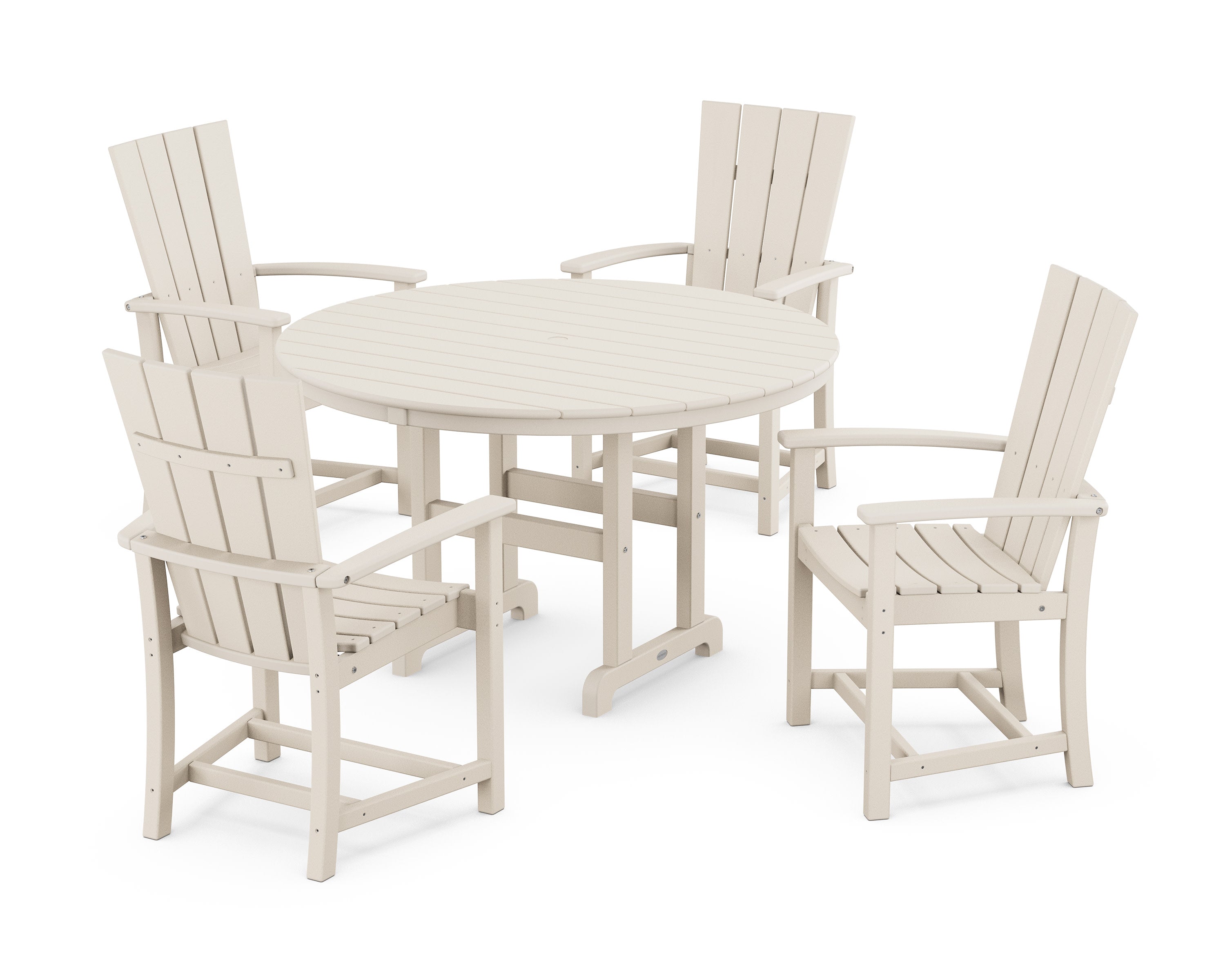 Quattro 5-Piece Round Farmhouse Dining Set in Sand