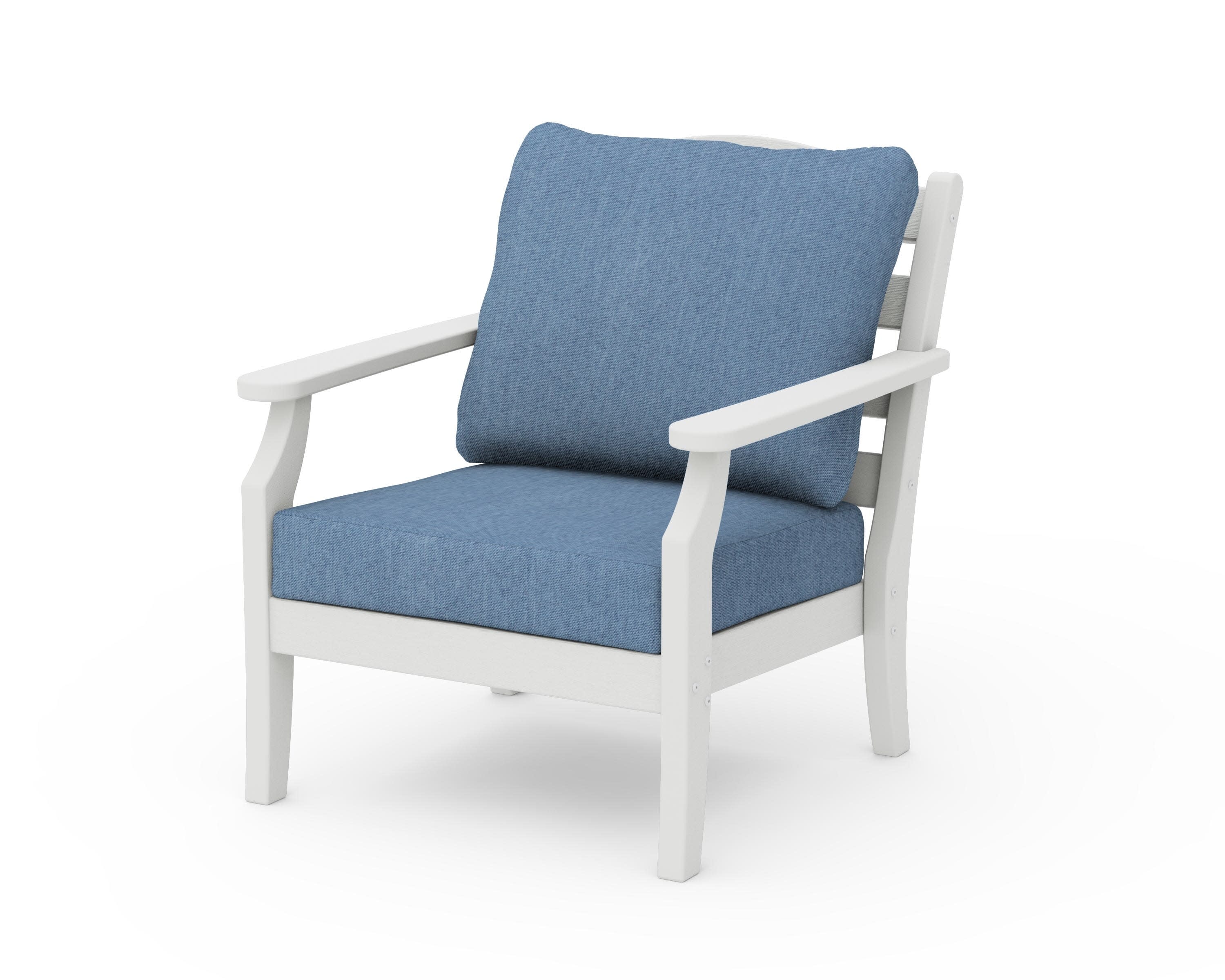 Savannah Deep Seating Chair in Vintage White / Sky Blue
