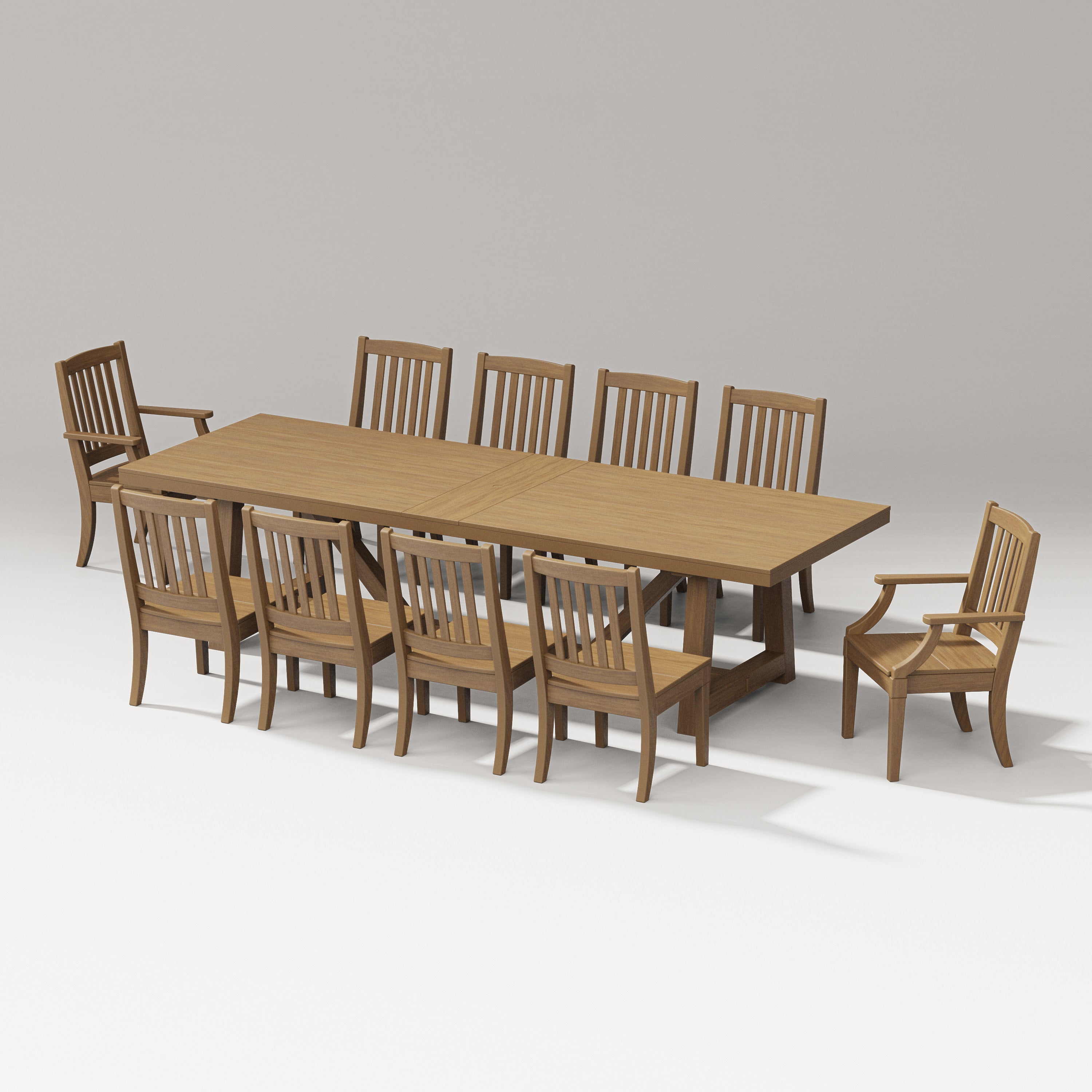 Estate 11-Piece A-Frame Table Dining Set in Natural