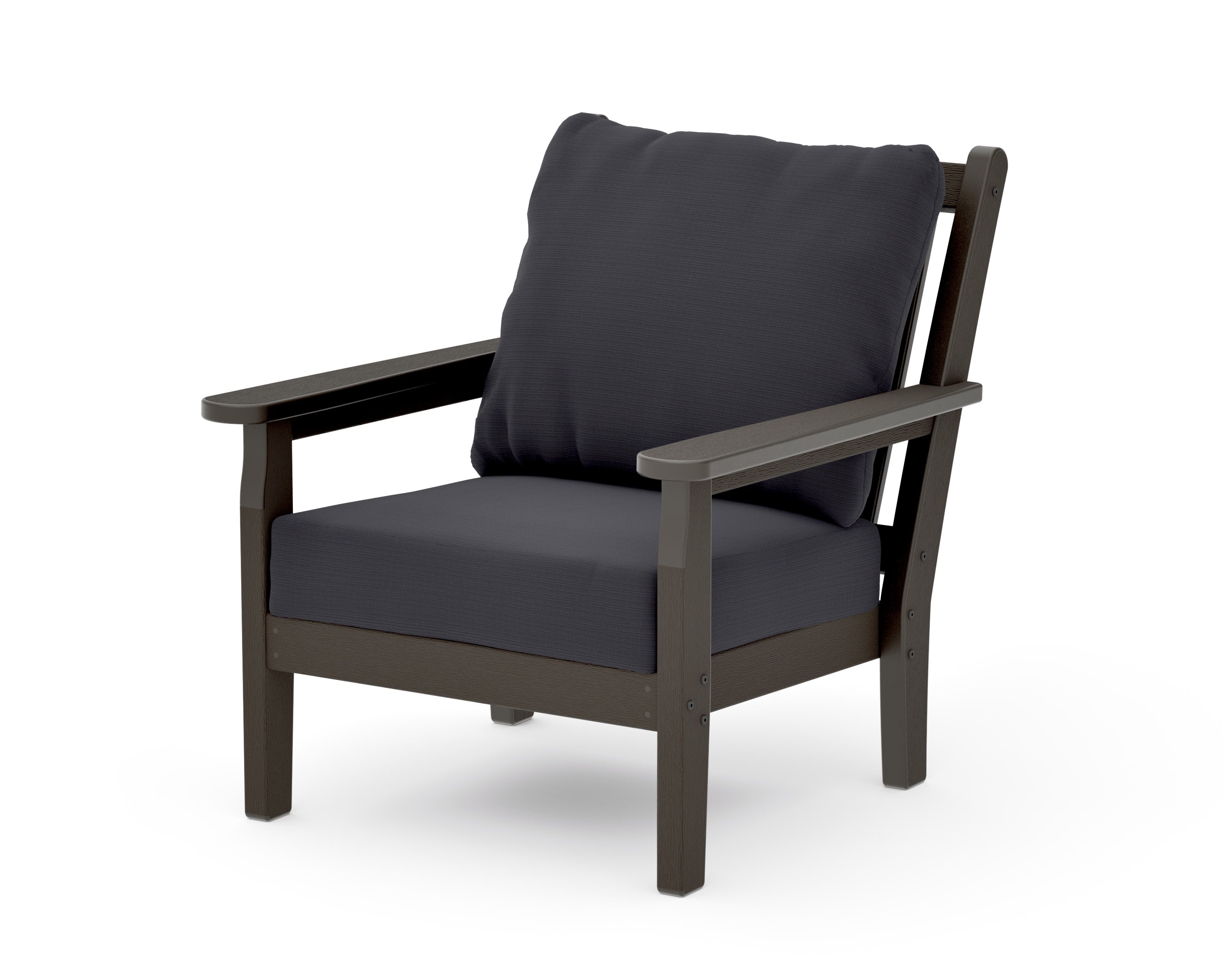 Chippendale Deep Seating Chair in Vintage Coffee / Midnight Linen