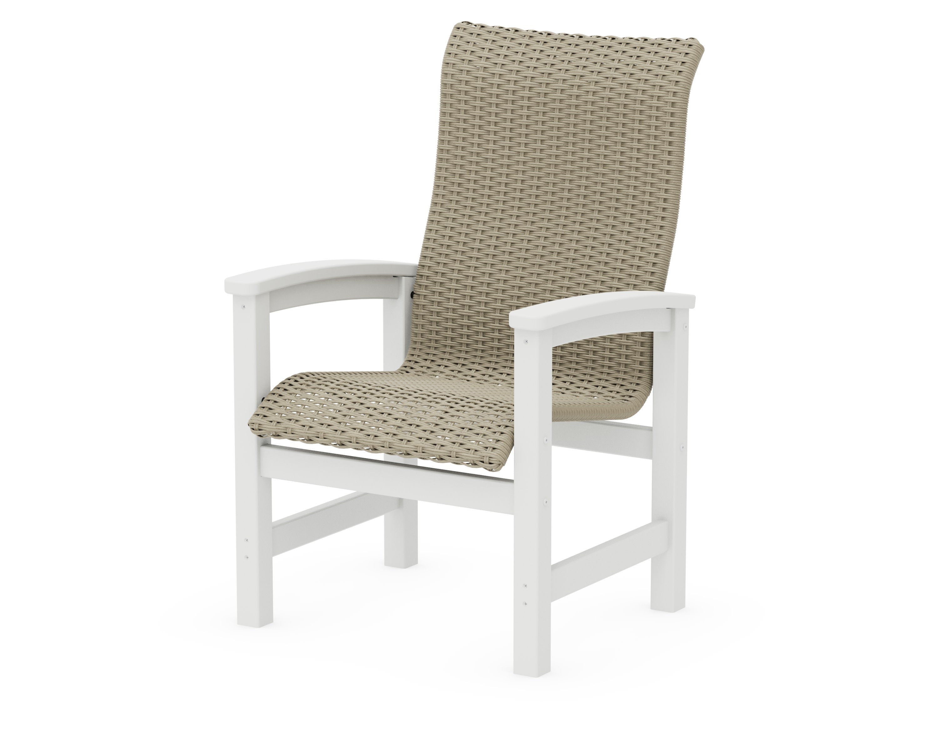 Coastal Woven High-Back Dining Chair in White / Dune Grass