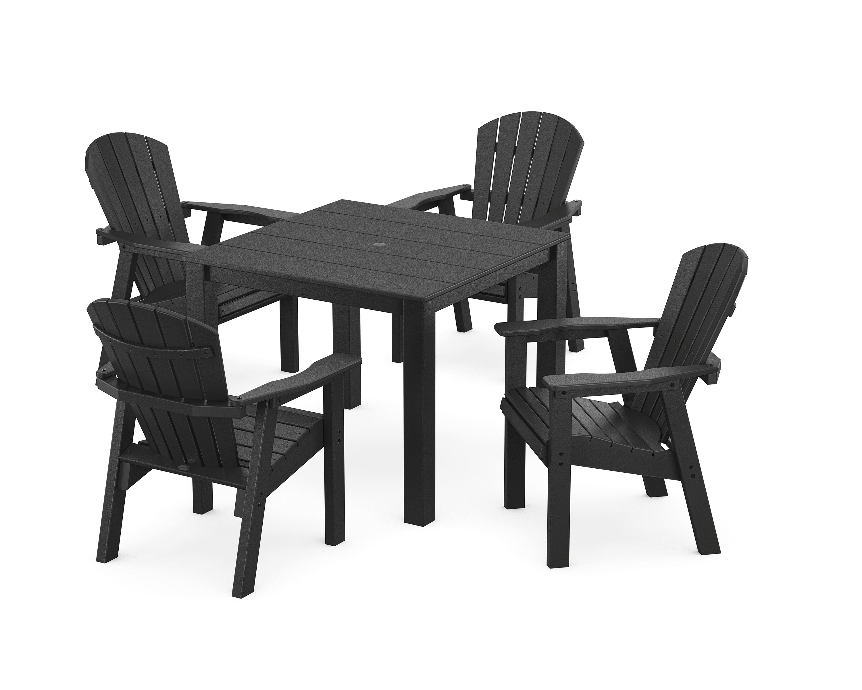 Seashell Coast 5-Piece Parsons Dining Set in Black