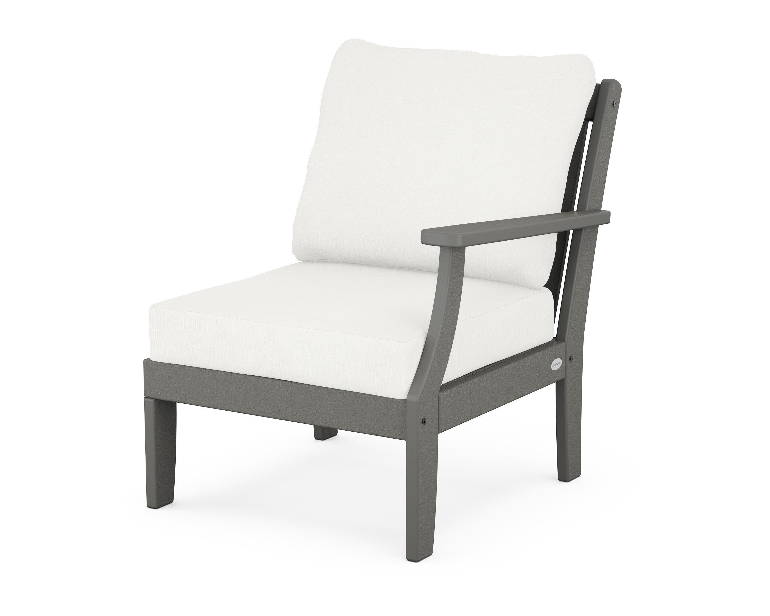 Braxton Modular Right Arm Chair in Slate Grey / Natural Linen