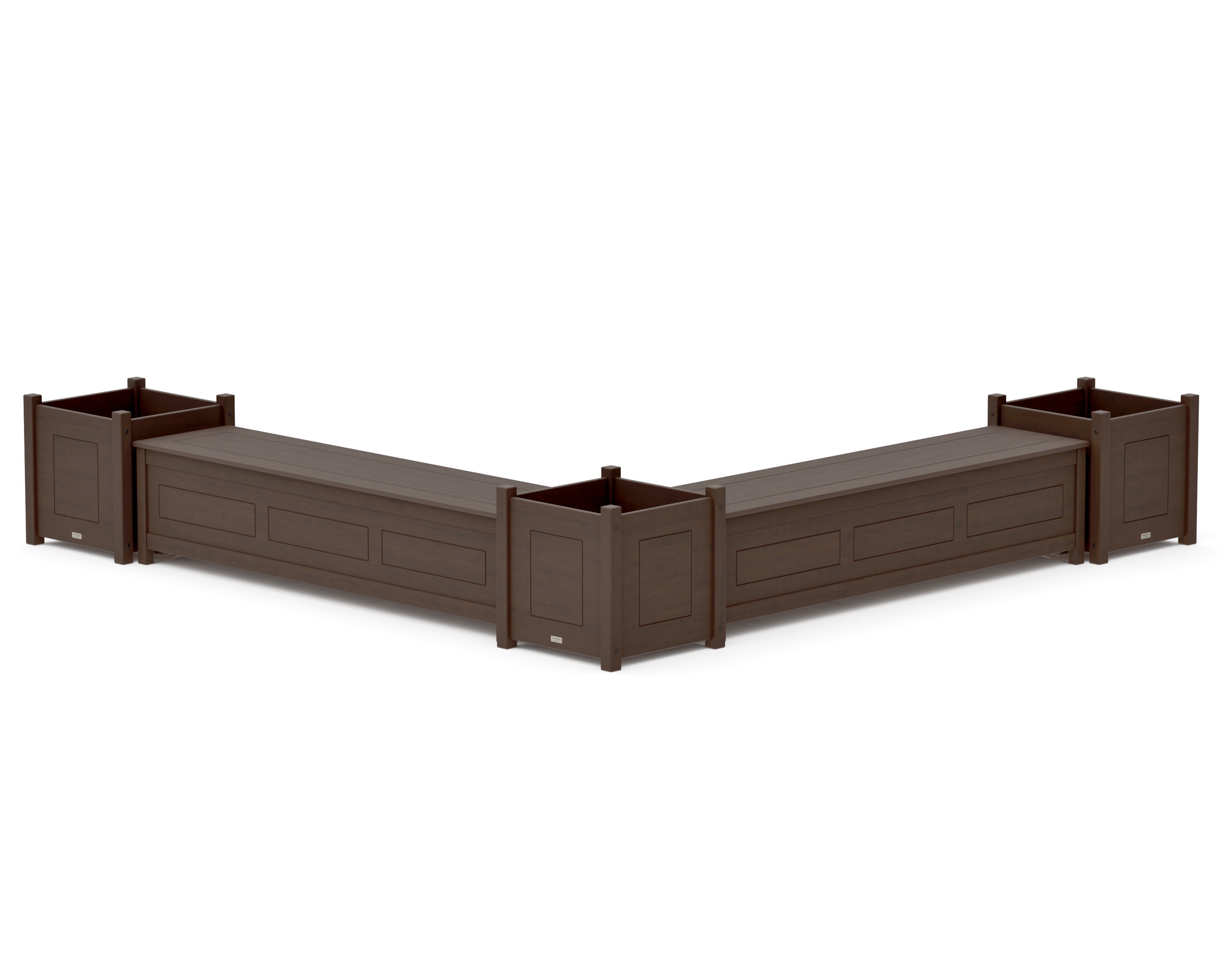 72" Country Living L- Shaped Planter Storage Bench Corner Set- Large in Kona