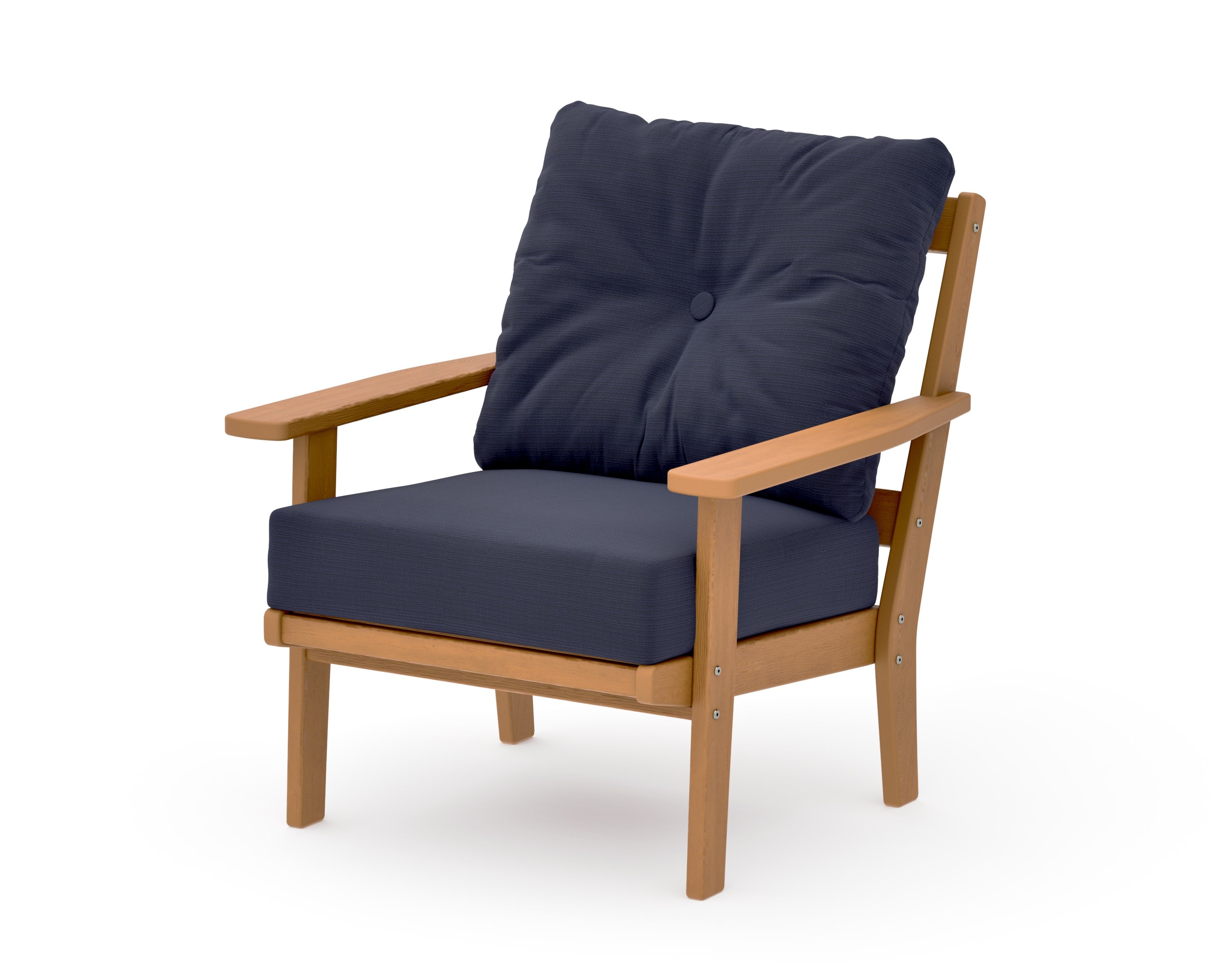 Prairie Deep Seating Chair in Natural / Navy Linen