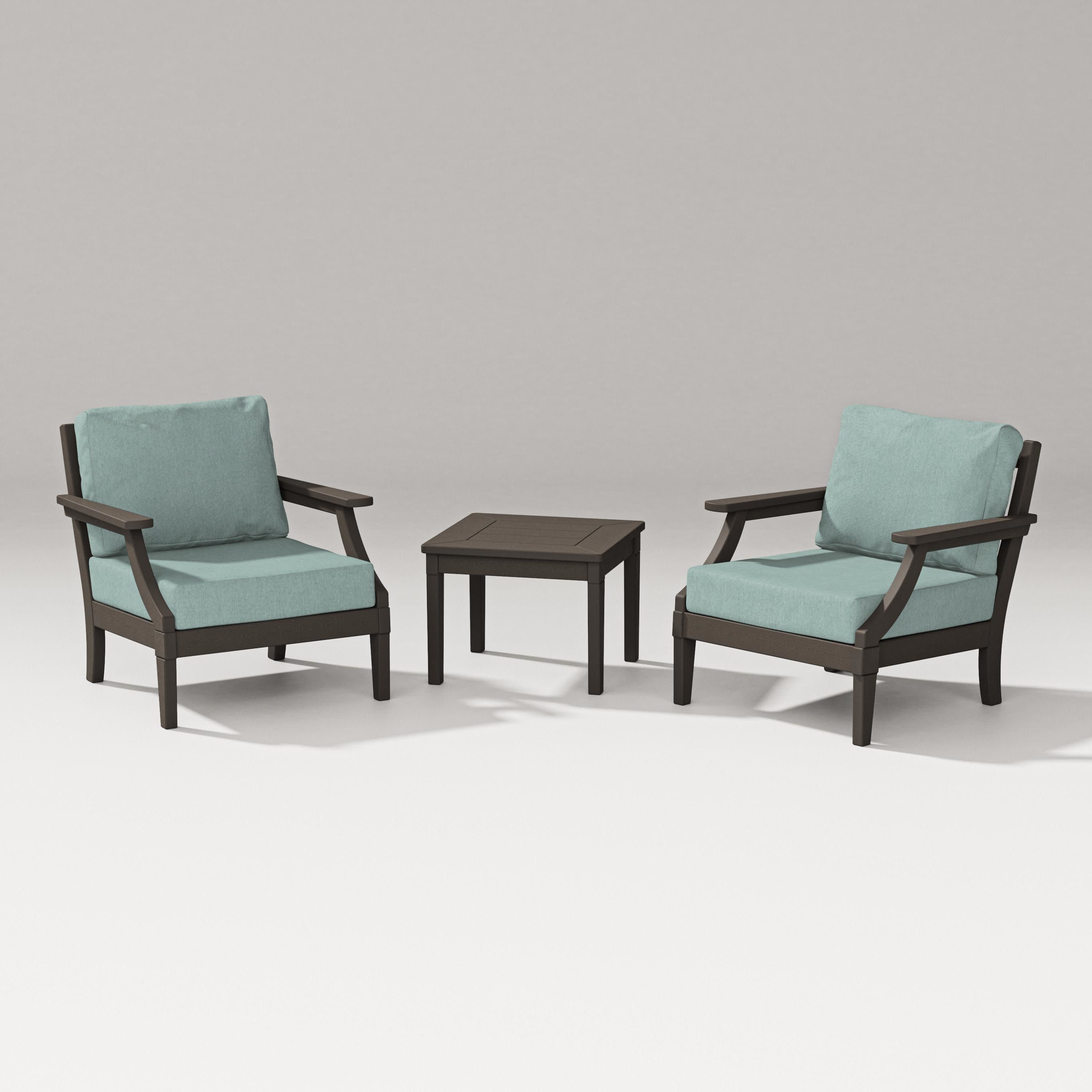 Estate 3-Piece Lounge Chair Set in Vintage Coffee / Glacier Spa