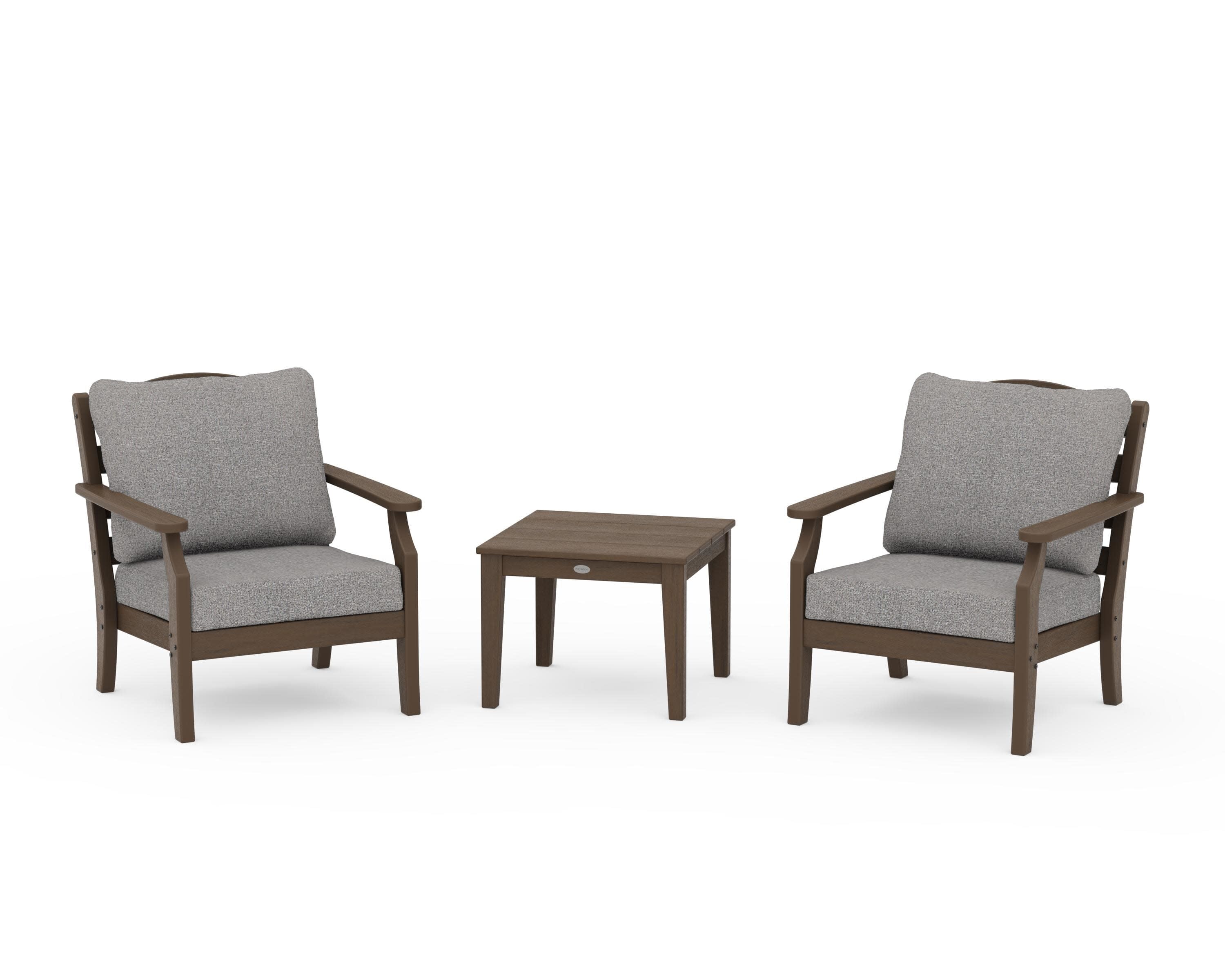 Savannah 3-Piece Deep Seating Set in Kona / Grey Mist