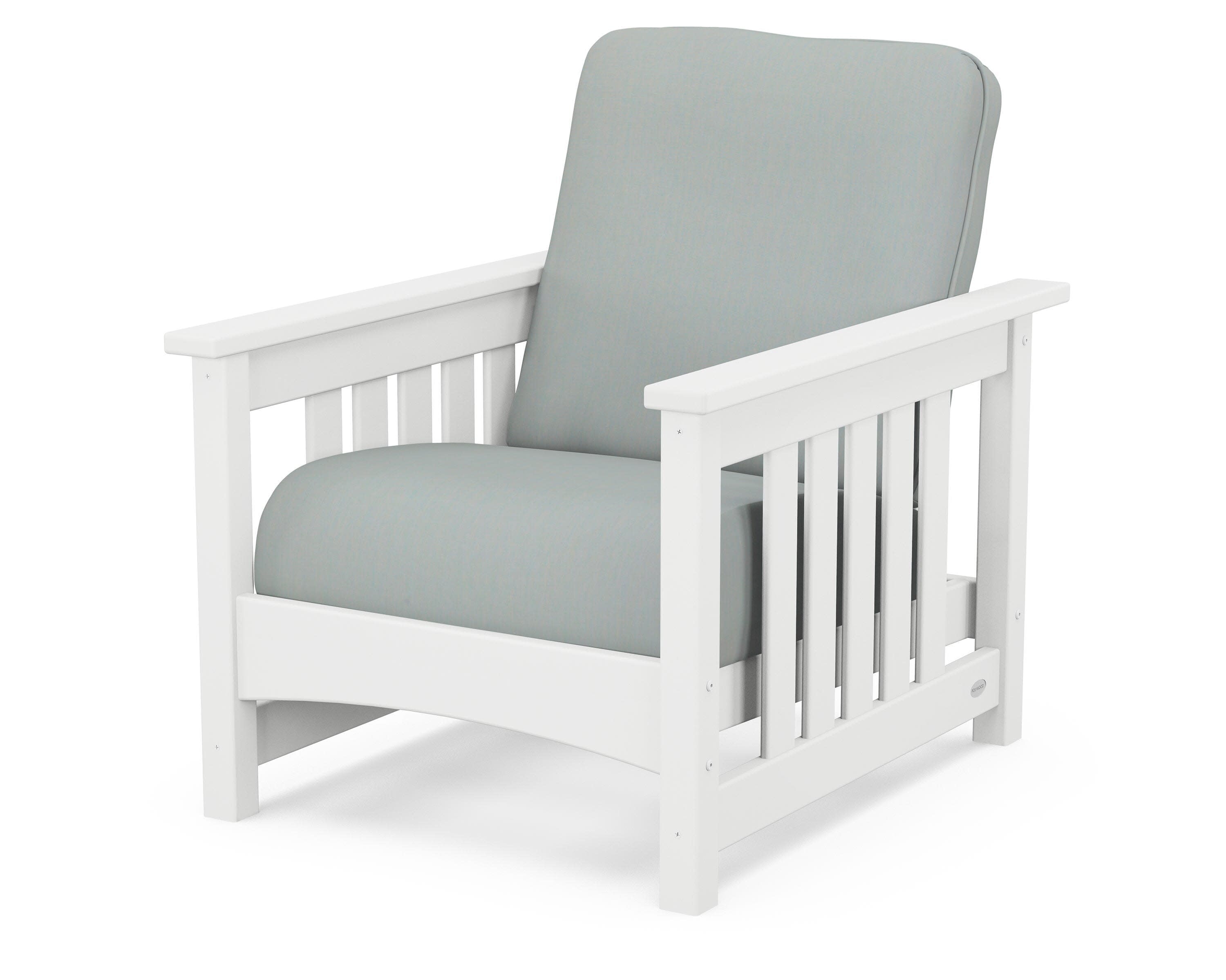 Club Mission Chair in White / Spa