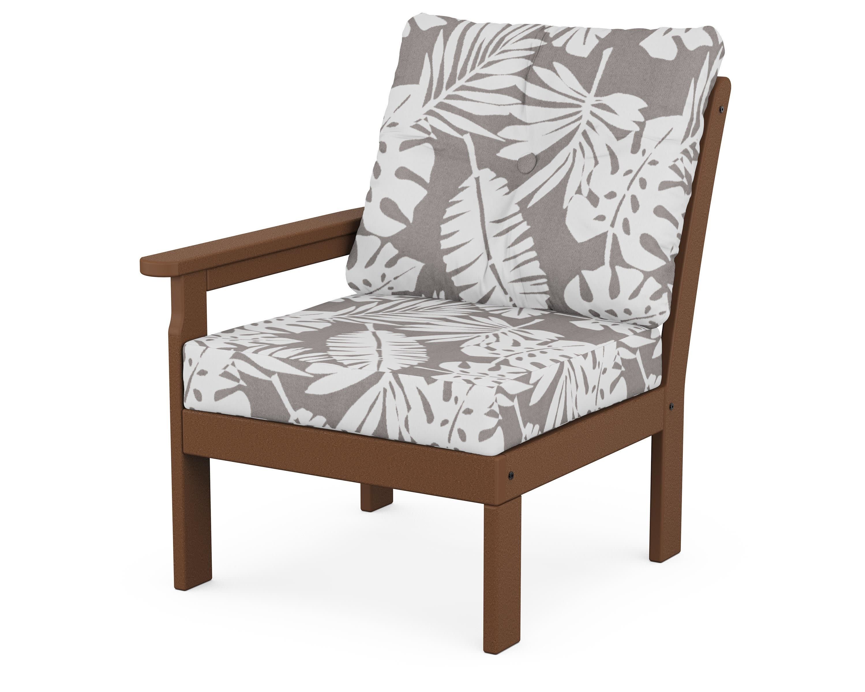 Vineyard Modular Left Arm Chair in Teak / Leaf Grey Mist