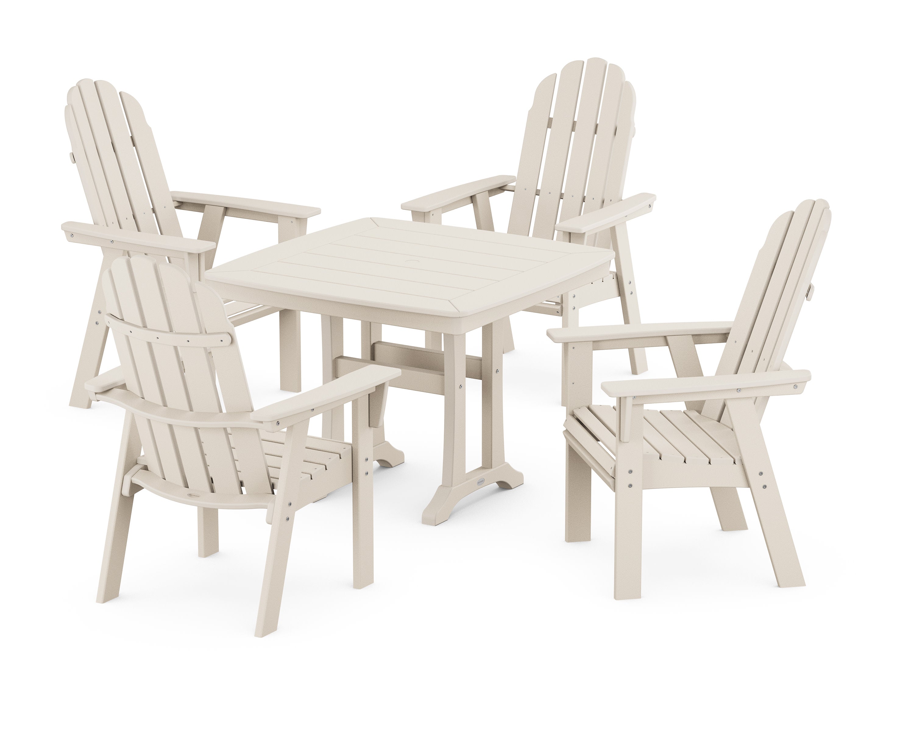 Vineyard Adirondack 5-Piece Dining Set with Trestle Legs in Sand