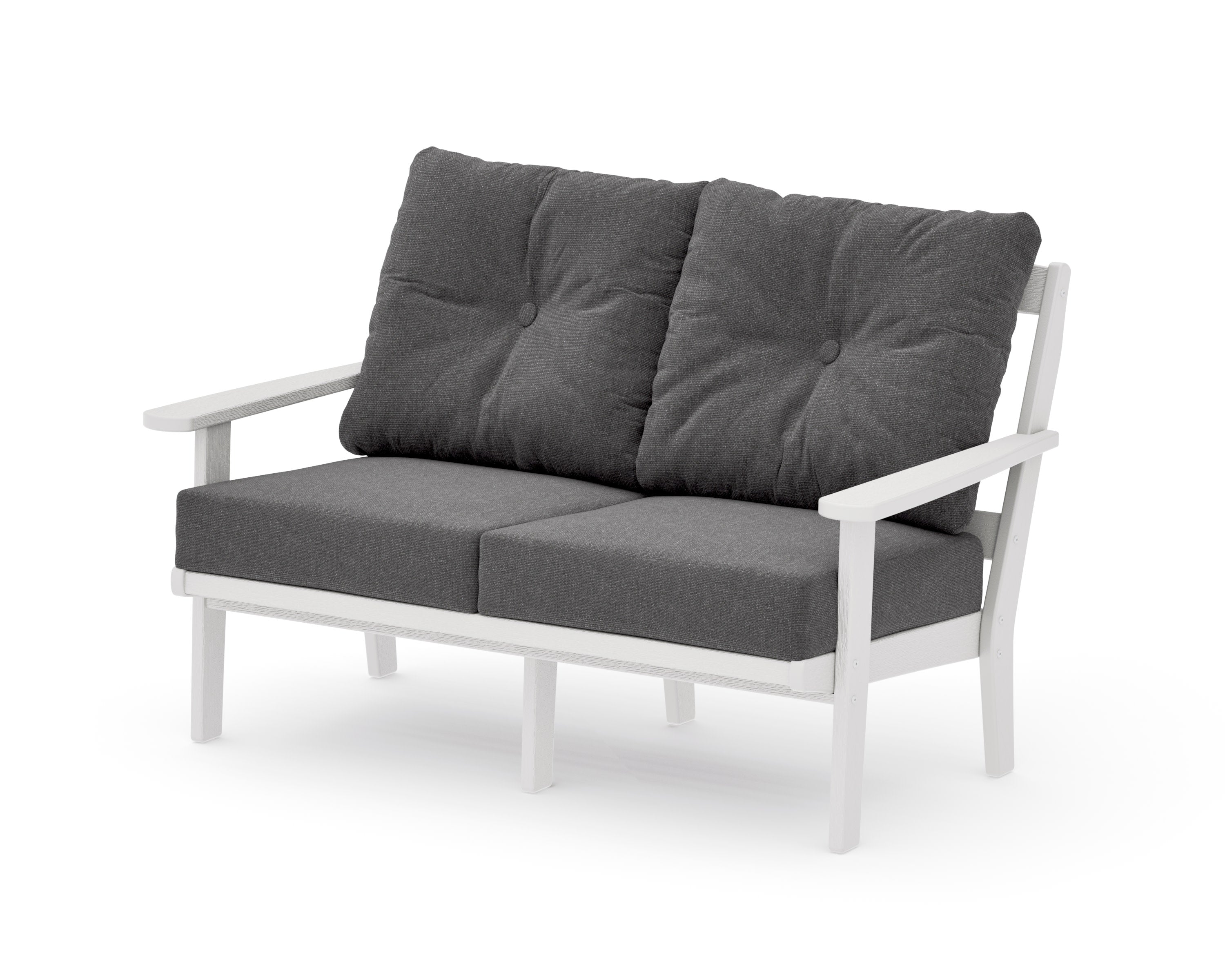 Mission Deep SeatingLoveseat in Vintage White / Ash Charcoal