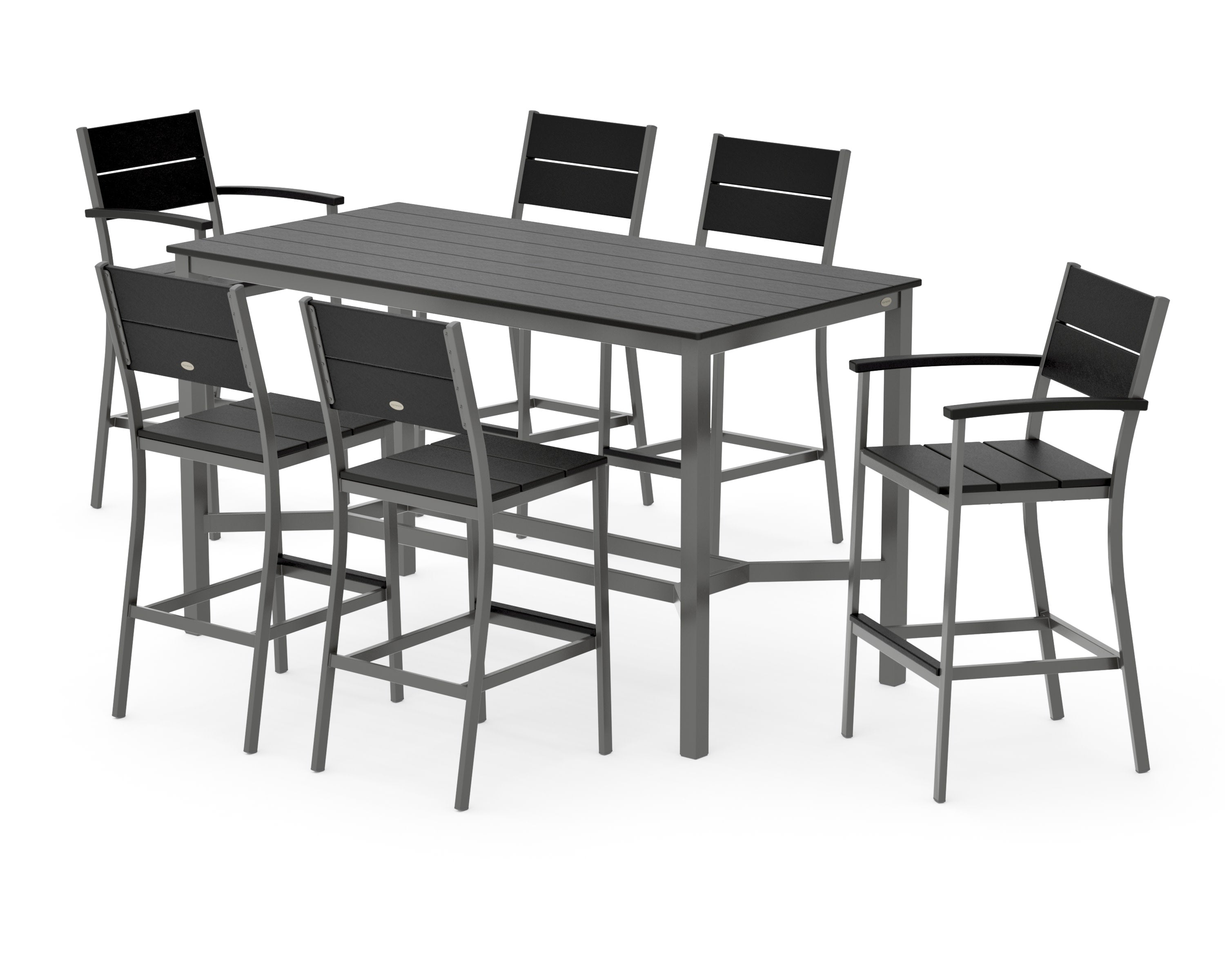Main Street 7-Piece Bar Set in Charcoal / Black
