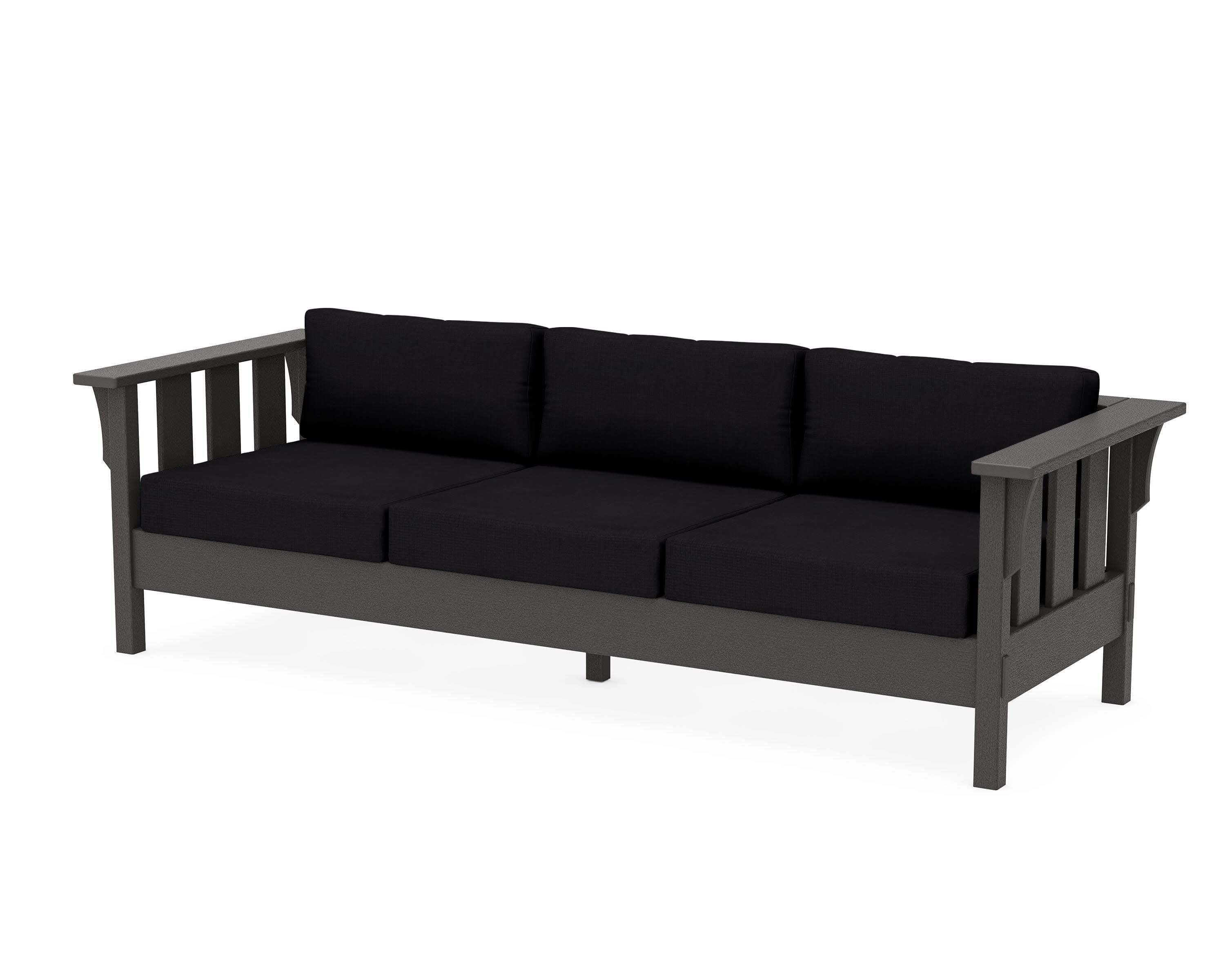Acadia Deep Seating Sofa in Vintage Coffee / Midnight Linen