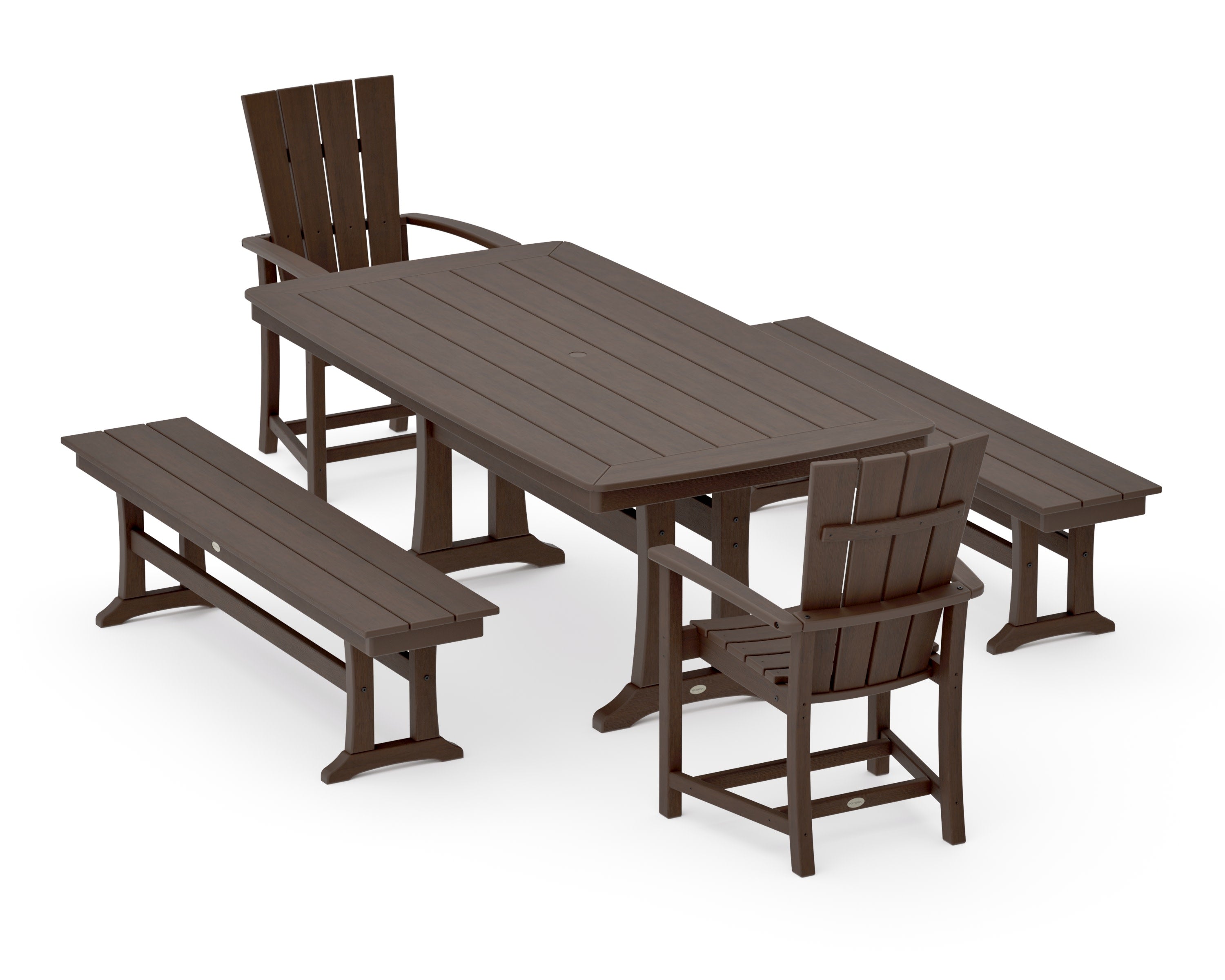 Quattro 5-Piece Dining Set with Trestle Legs in Kona
