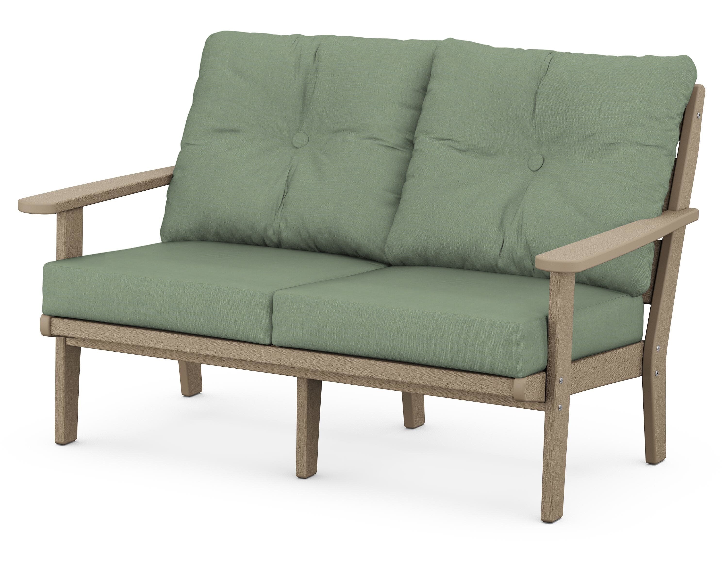 Lakeside Deep Seating Loveseat in Vintage Sahara / Exhale Rainwashed