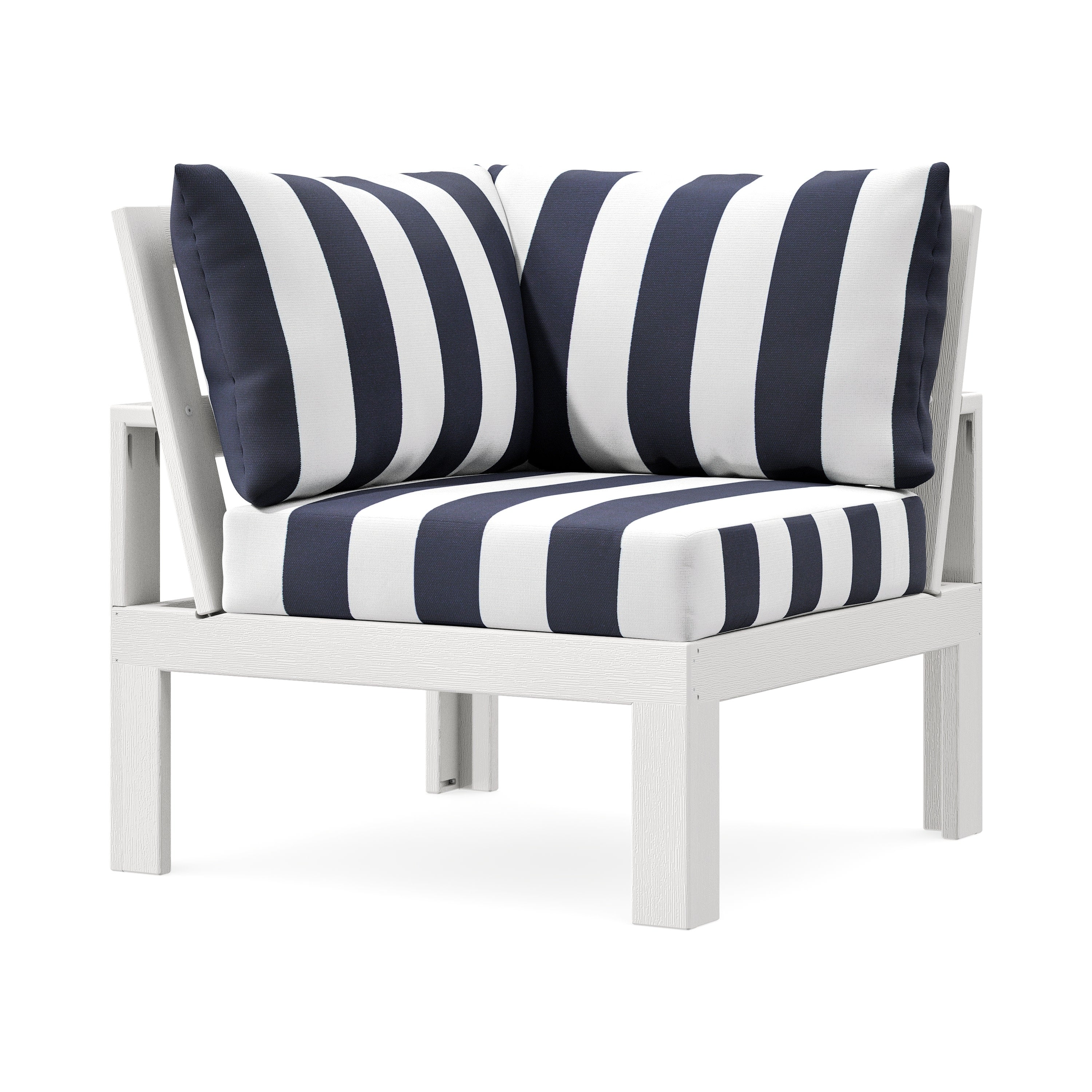 Modular Corner Chair in Vintage White / Cabana Stripe Navy