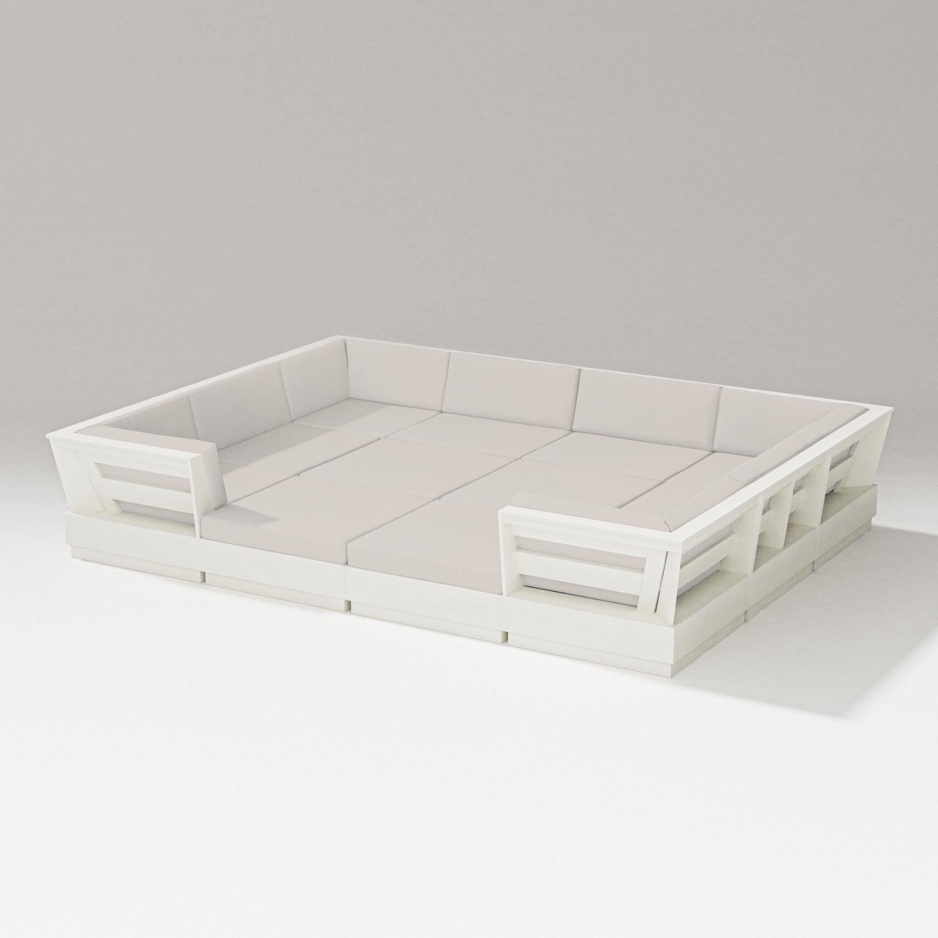 Elevate 12-Piece Pit Sectional in Vintage White / Cast Ash