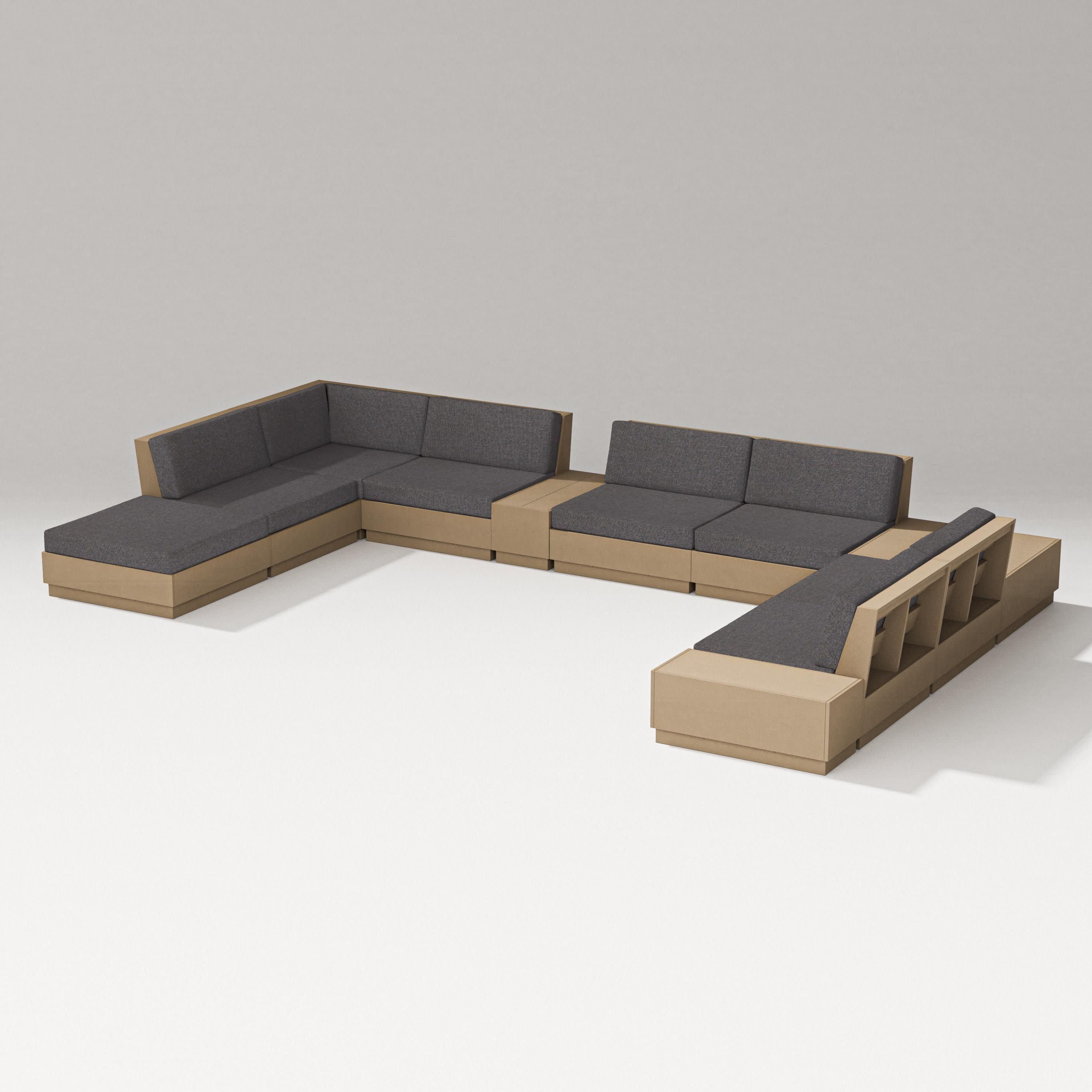 Elevate 11-Piece Conversation Sectional Set in Vintage Sahara / Ash Charcoal