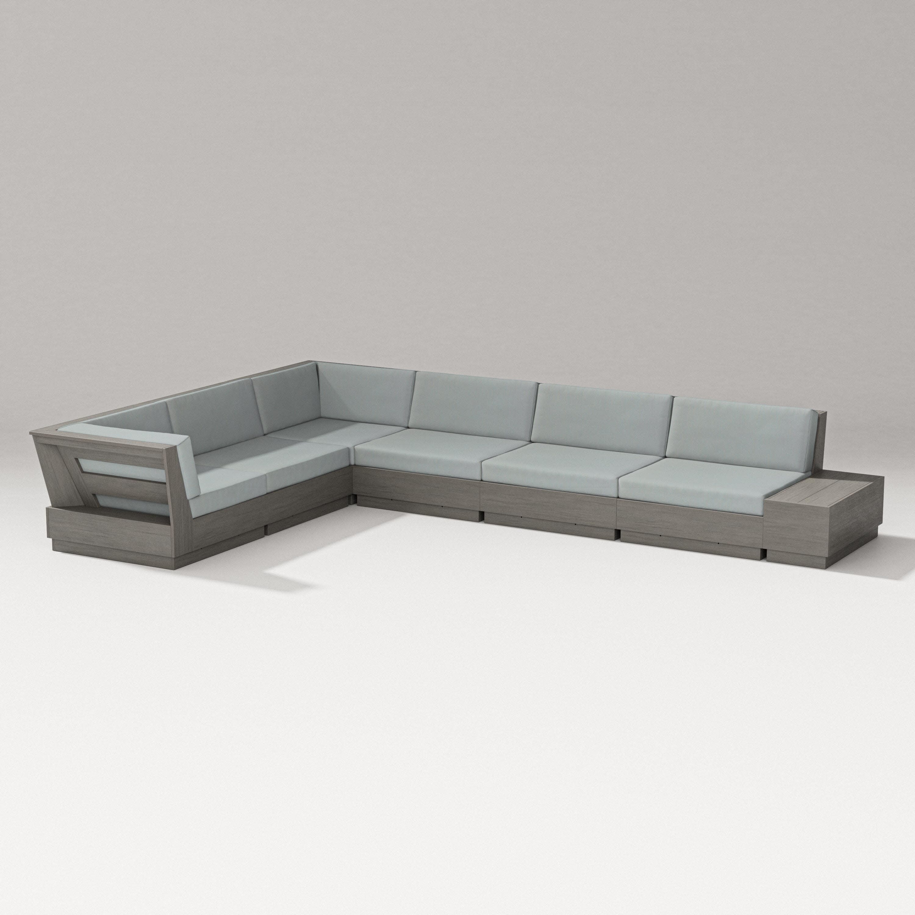 Elevate 7-Piece Corner Sectional in Driftwood / Spa