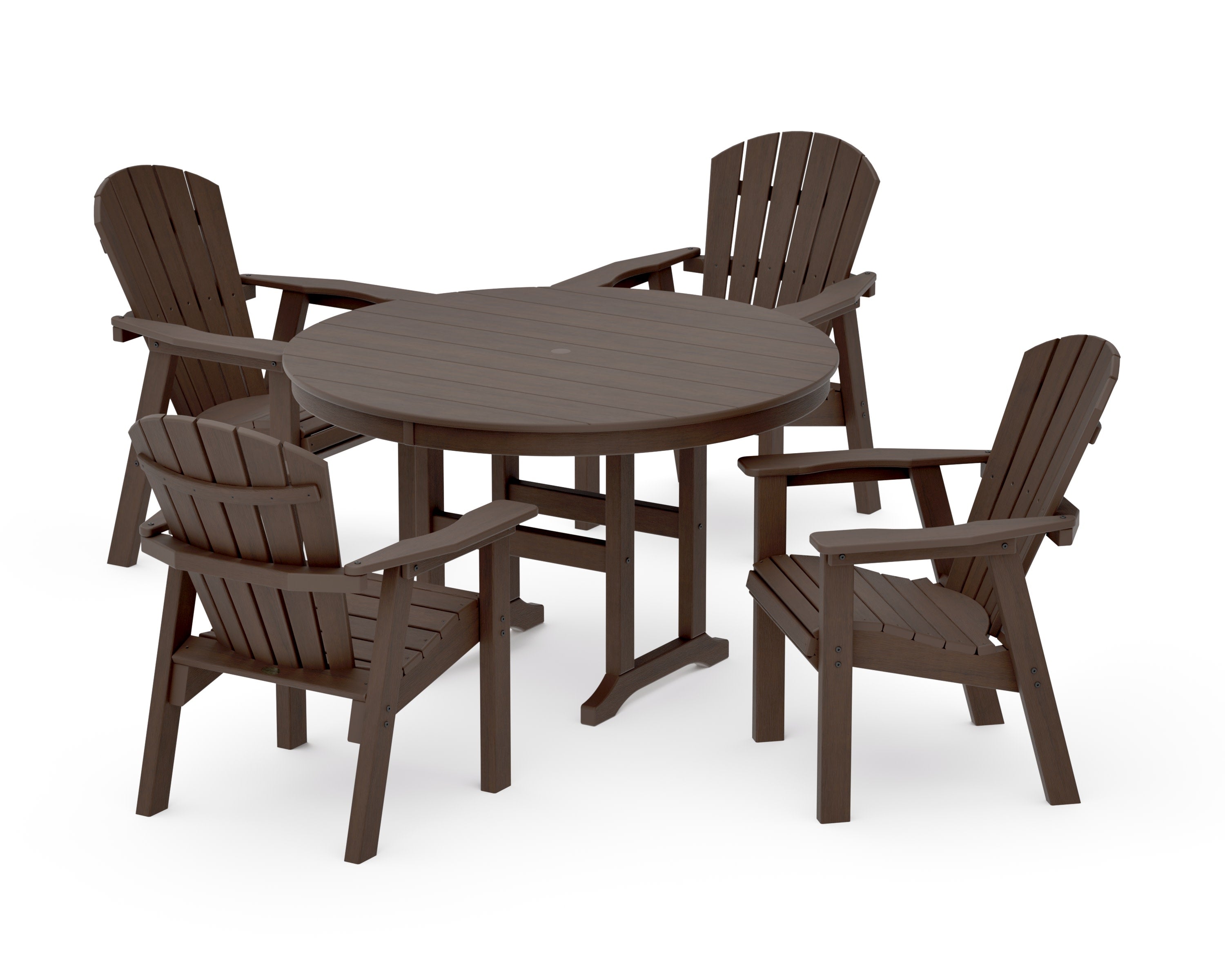 Seashell 5-Piece Round Farmhouse Dining Set in Kona