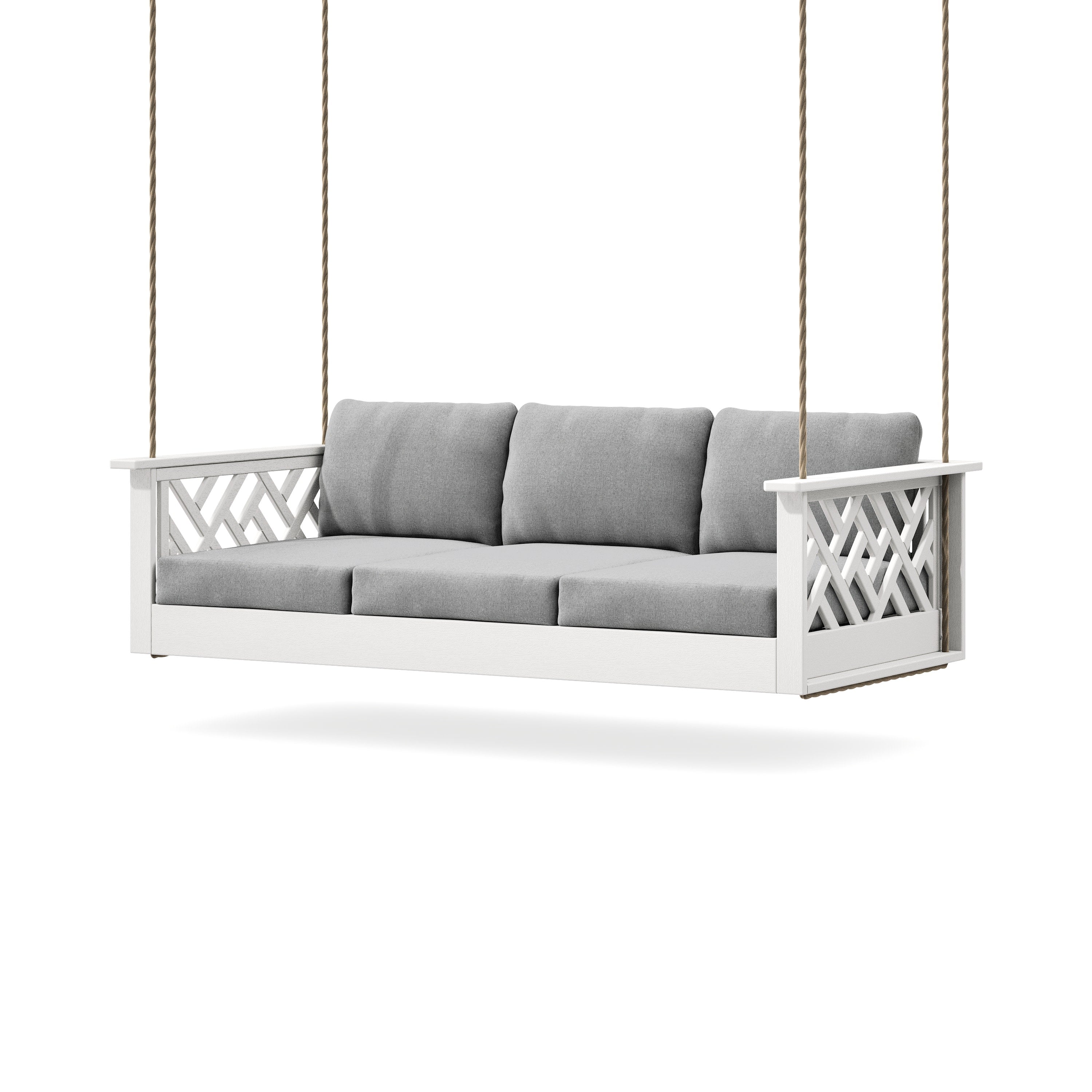 Chippendale Daybed Swing in Vintage White / Grey Mist