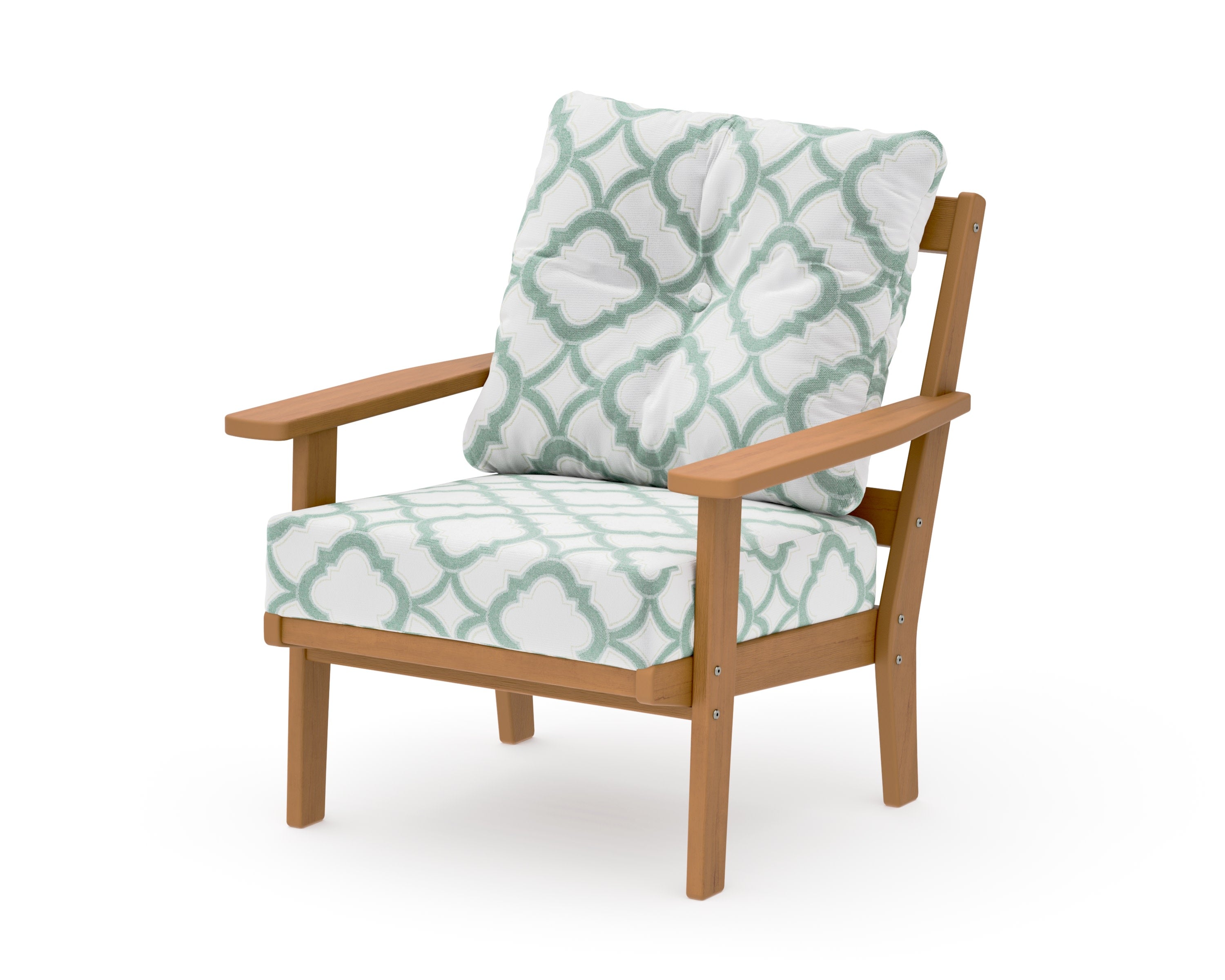 Oxford Deep Seating Chair in Natural / Trellis Glacier Spa