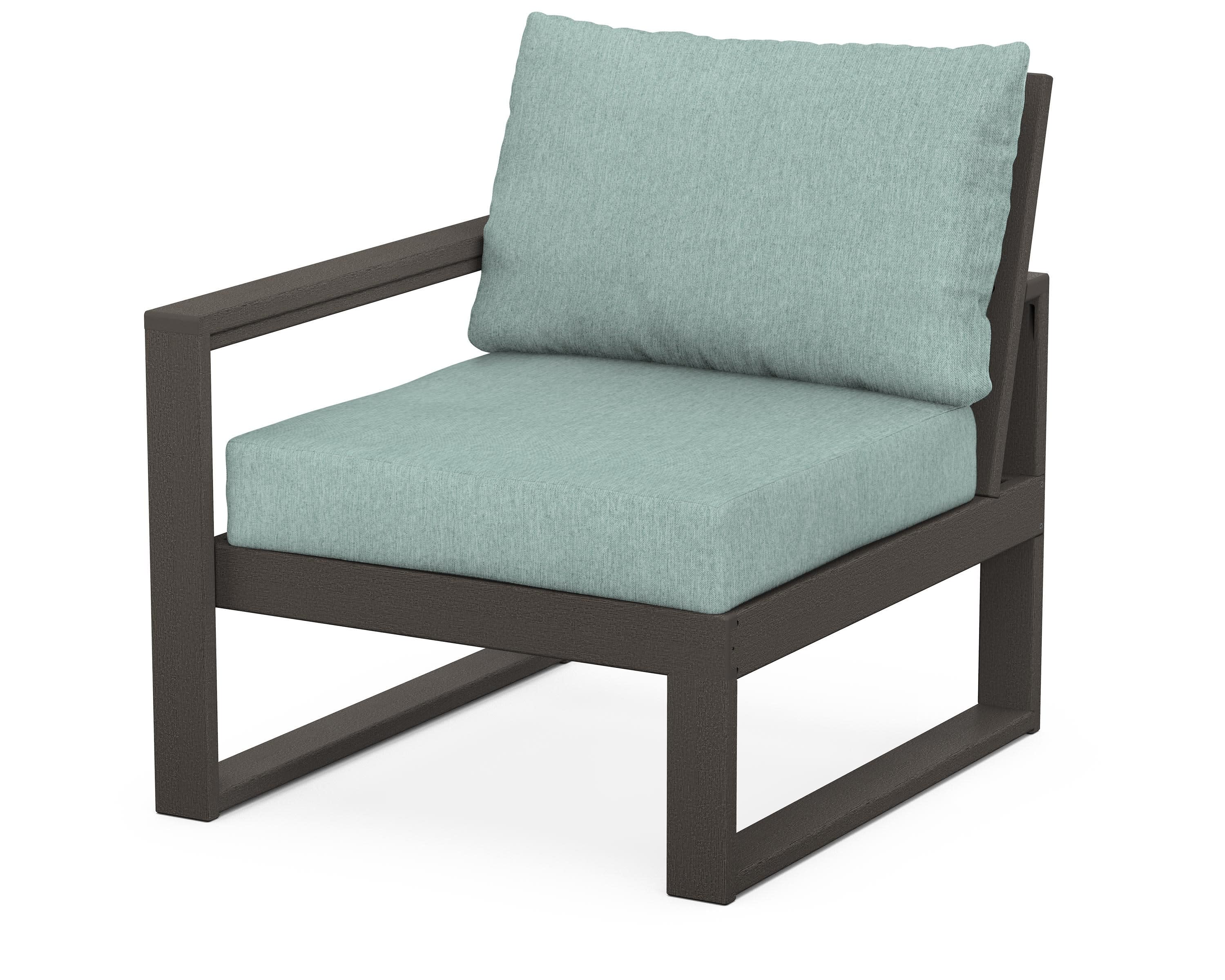 EDGE Modular Left Arm Chair in Vintage Coffee / Glacier Spa