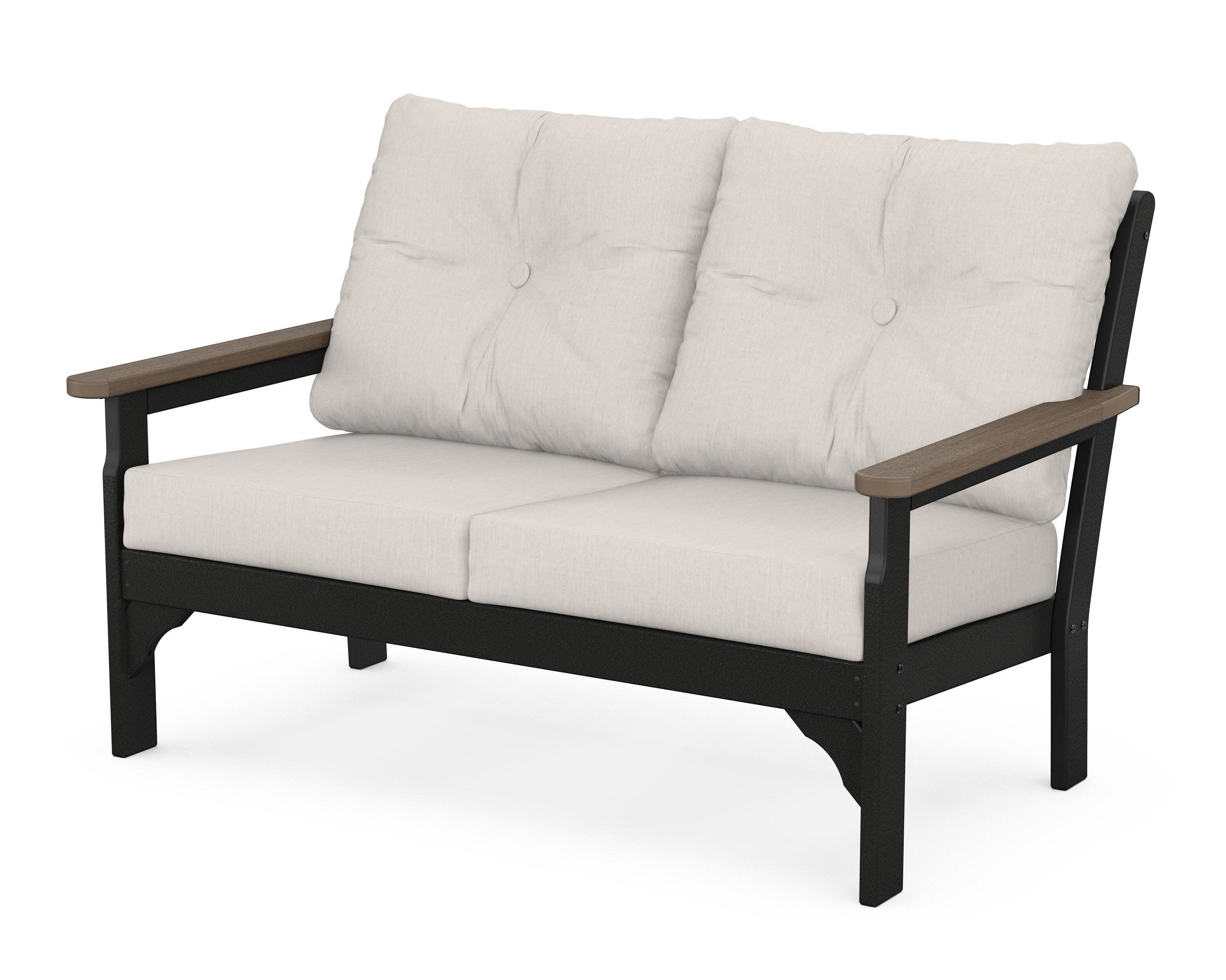 Vineyard Deep Seating Loveseat in Black / Kona / Cast Ash