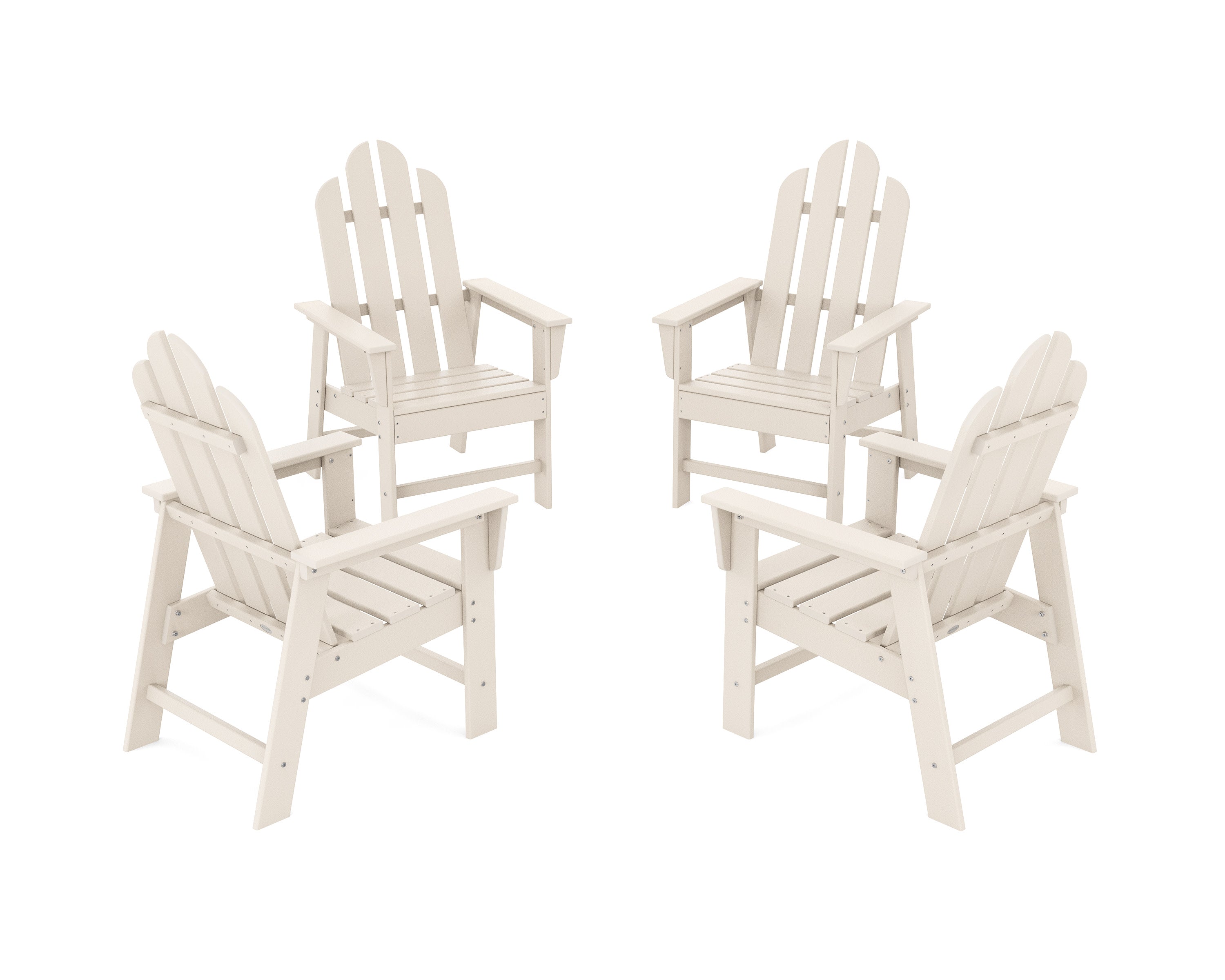 Long Island 4-Piece Upright Adirondack Conversation Set in Sand