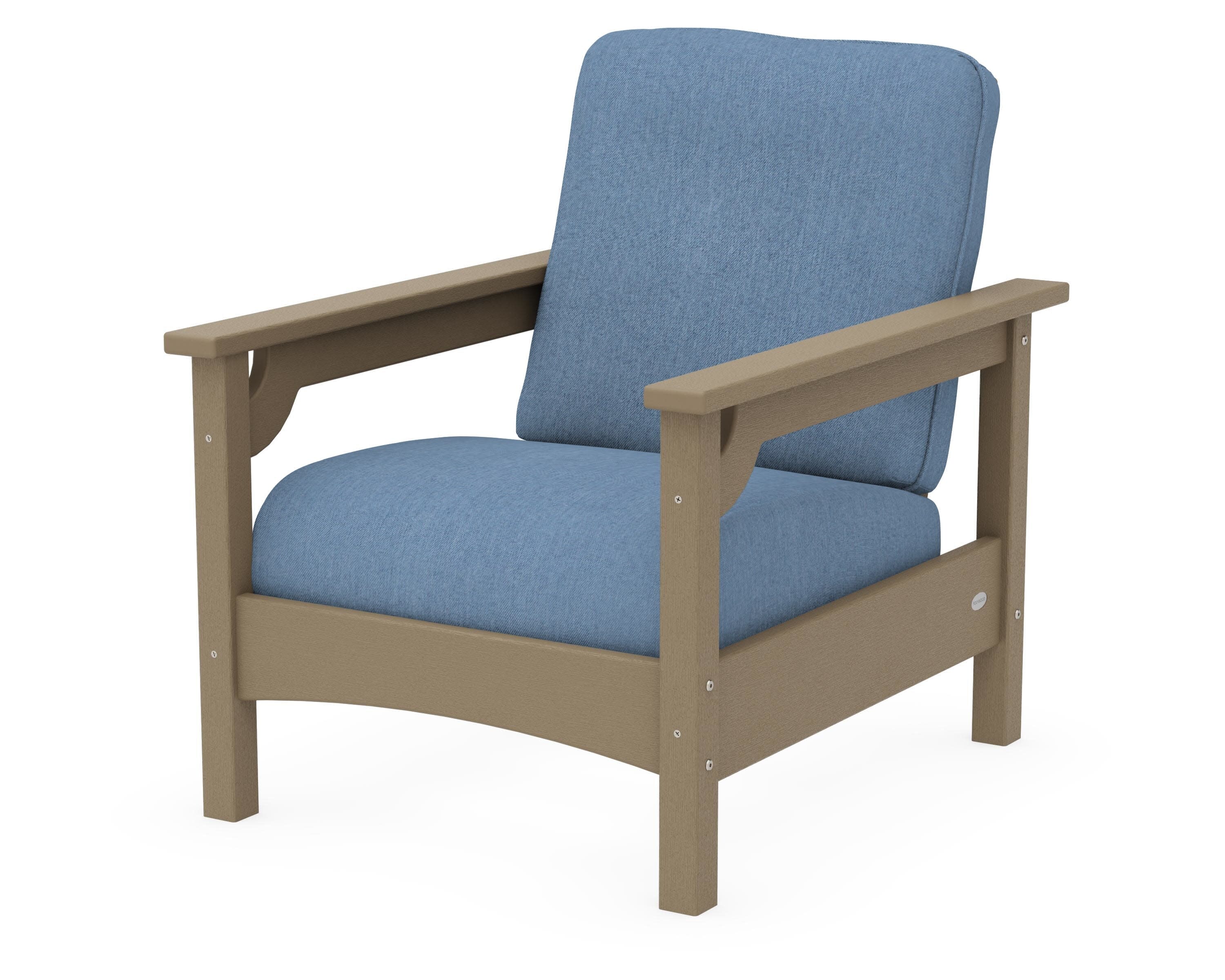 Club Chair in Vintage Sahara / Sky Blue